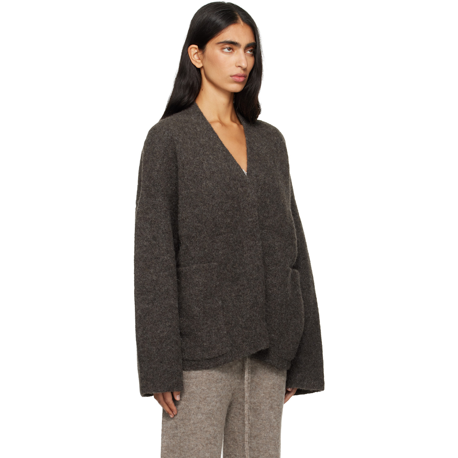  Lauren Manoogian Gray Double Face Cardigan 
