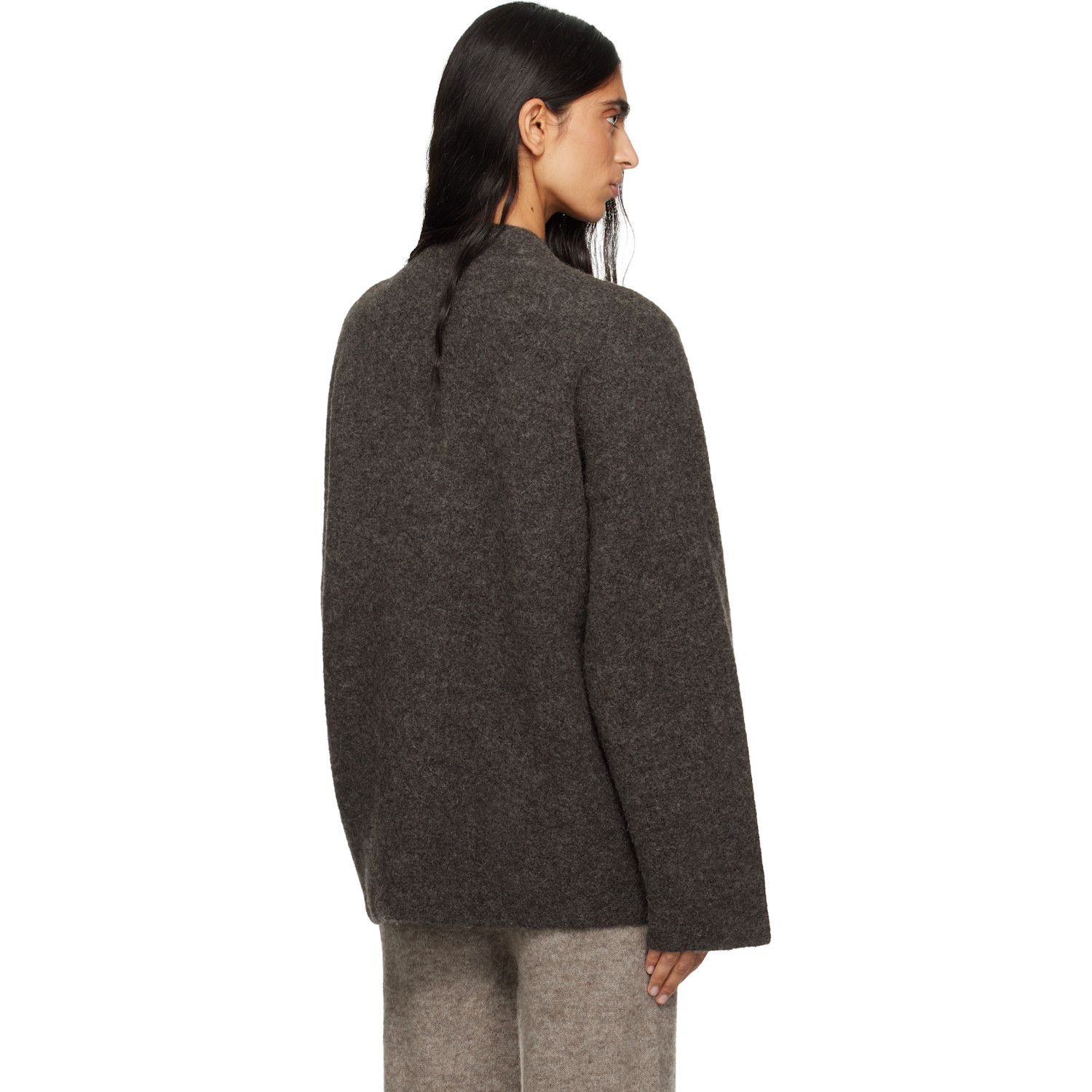  Lauren Manoogian Gray Double Face Cardigan 