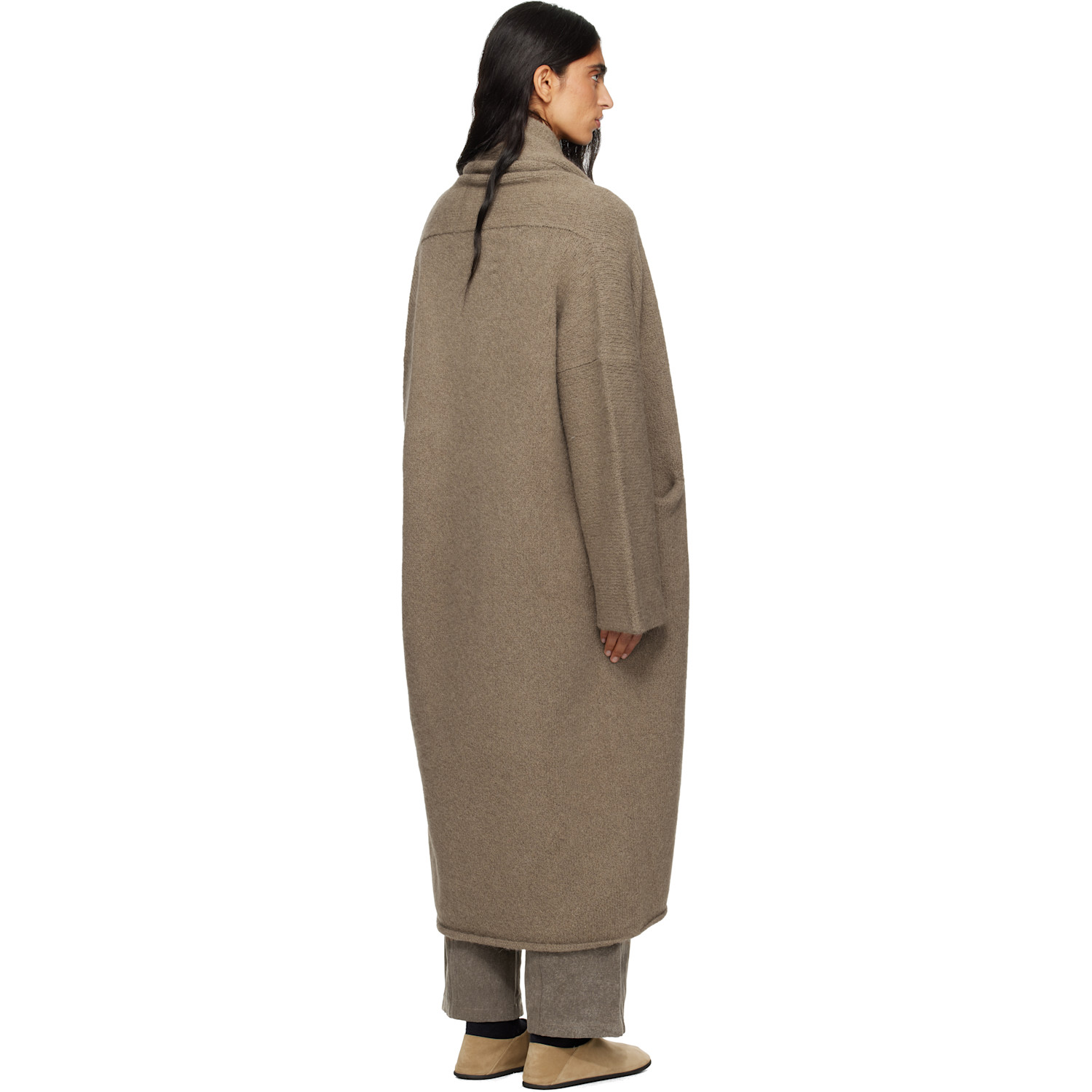  Lauren Manoogian Beige Long Shawl Cardigan 