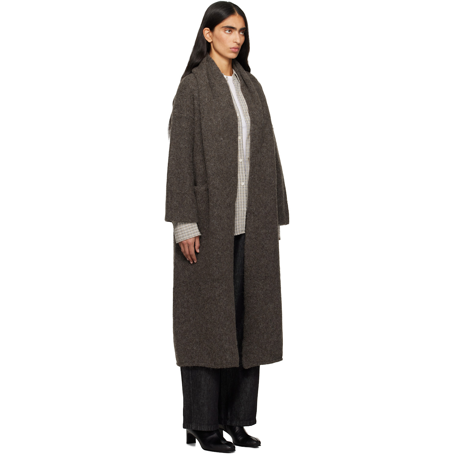  Lauren Manoogian Gray Long Shawl Cardigan 