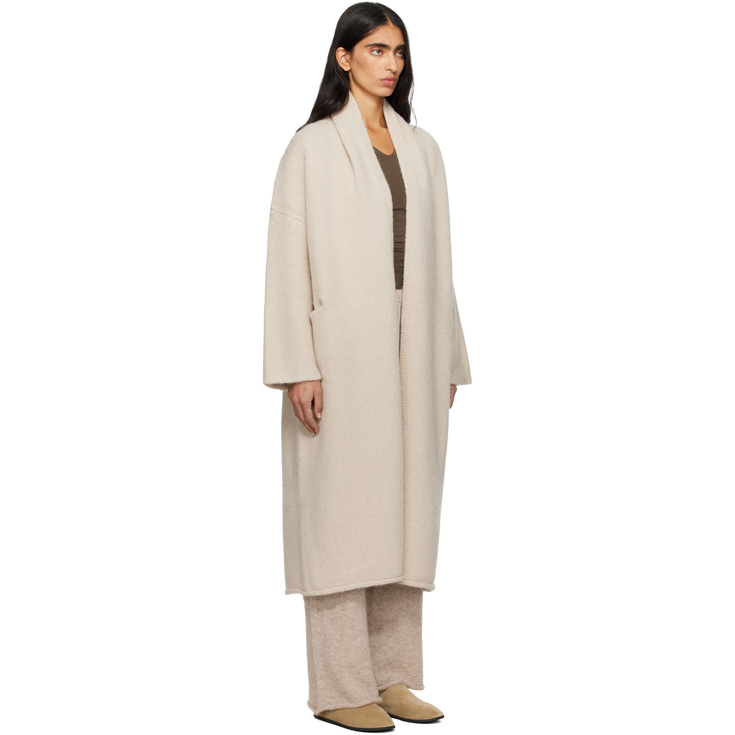  Lauren Manoogian Off-white Long Shawl Cardigan 