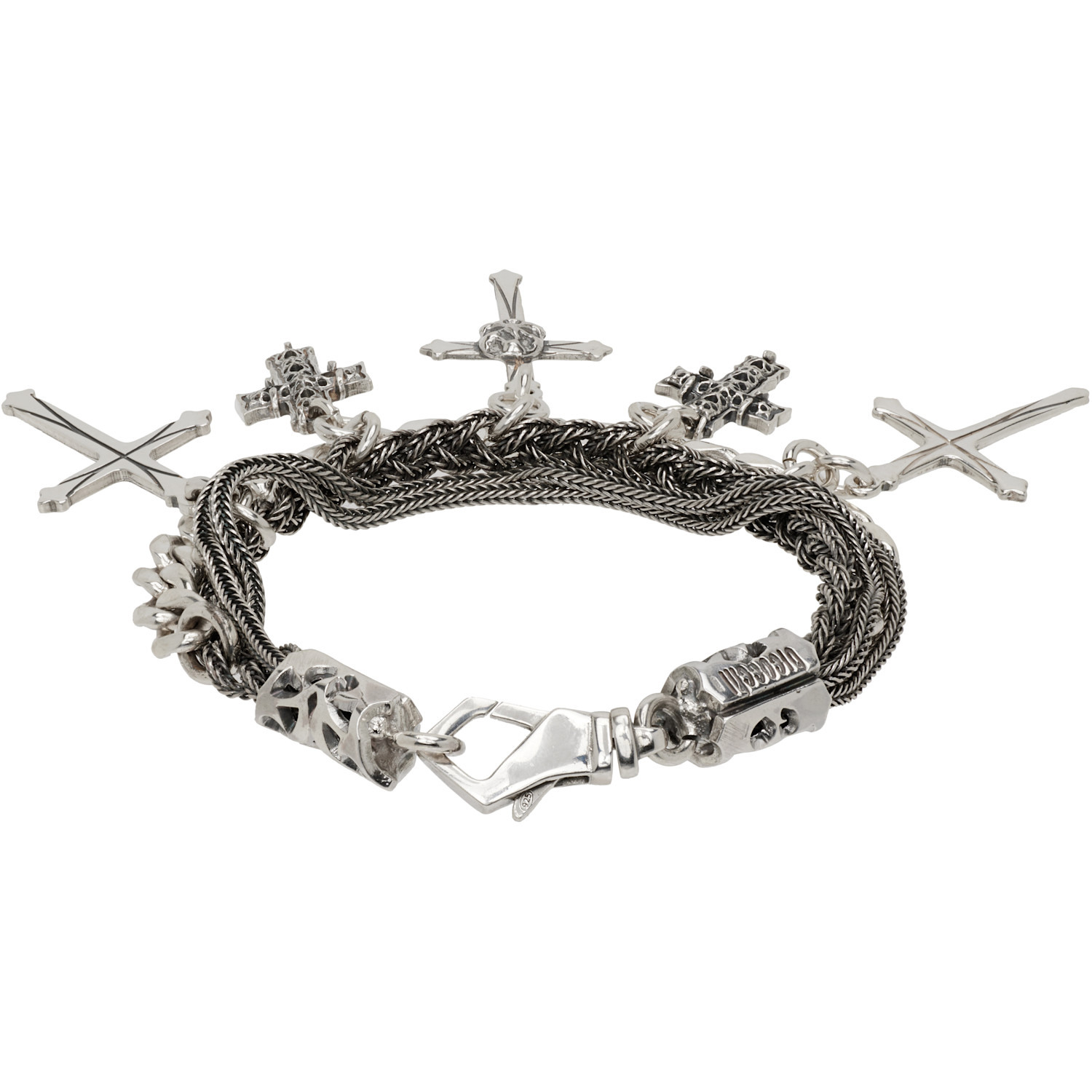  Emanuele Bicocchi Gothic Cross Charm Bracelet 