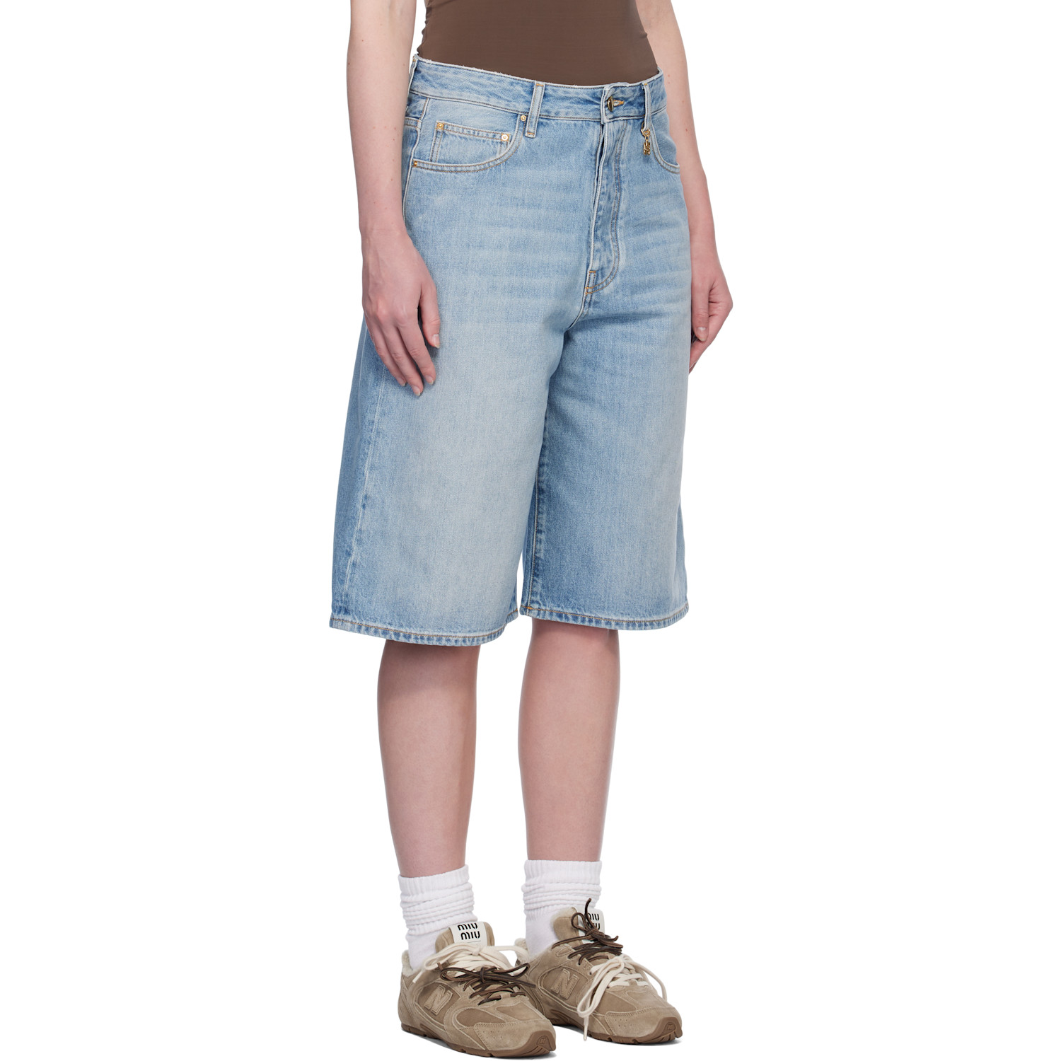  Amiri Blue Faded Denim Shorts 