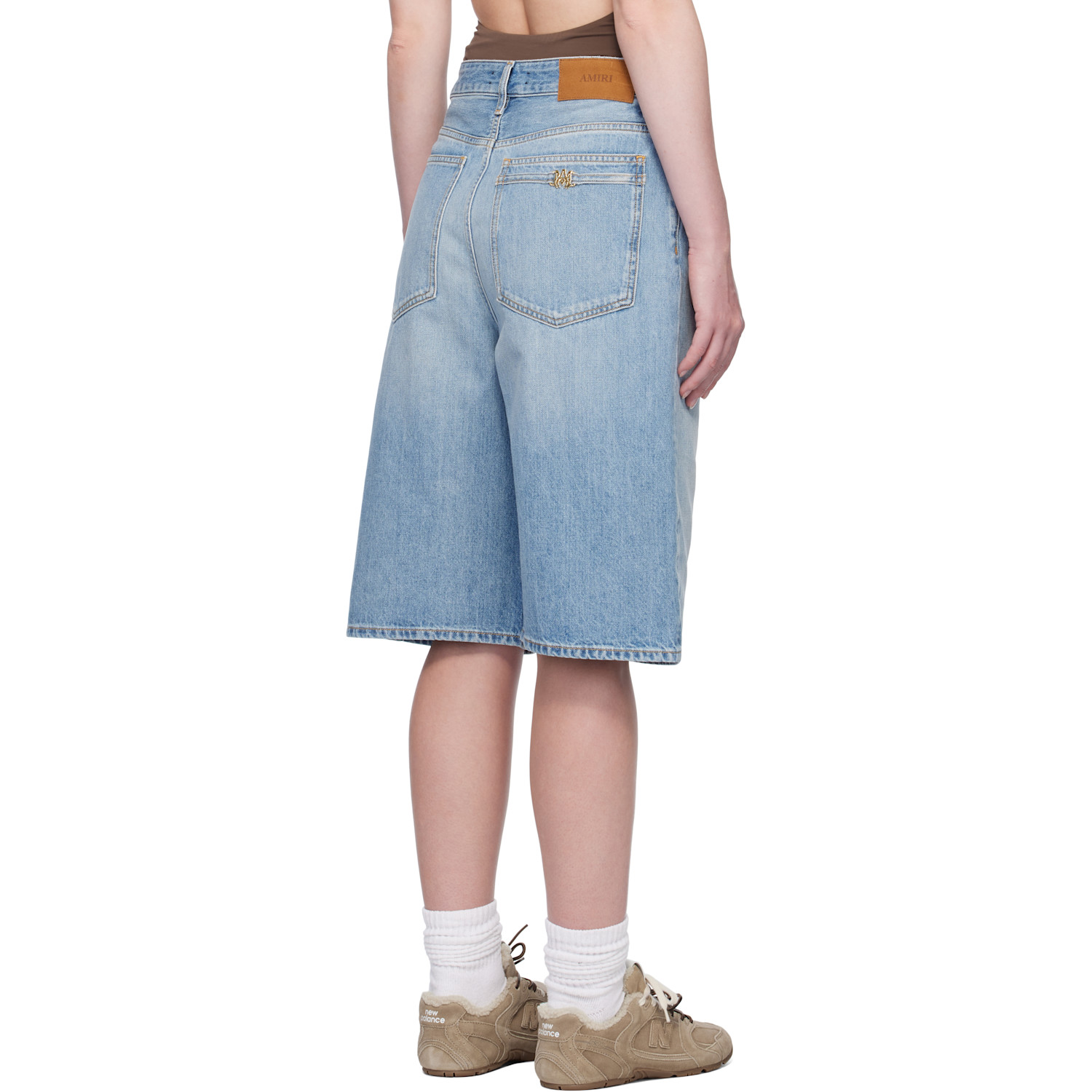  Amiri Blue Faded Denim Shorts 