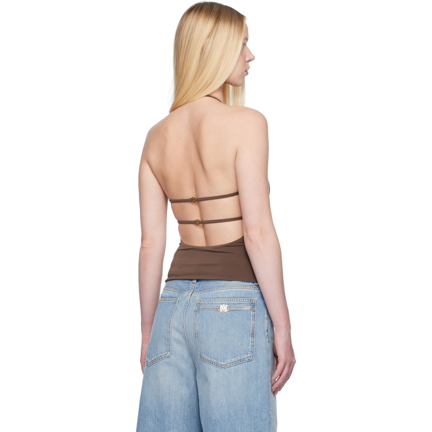  Amiri Brown Halter Top 