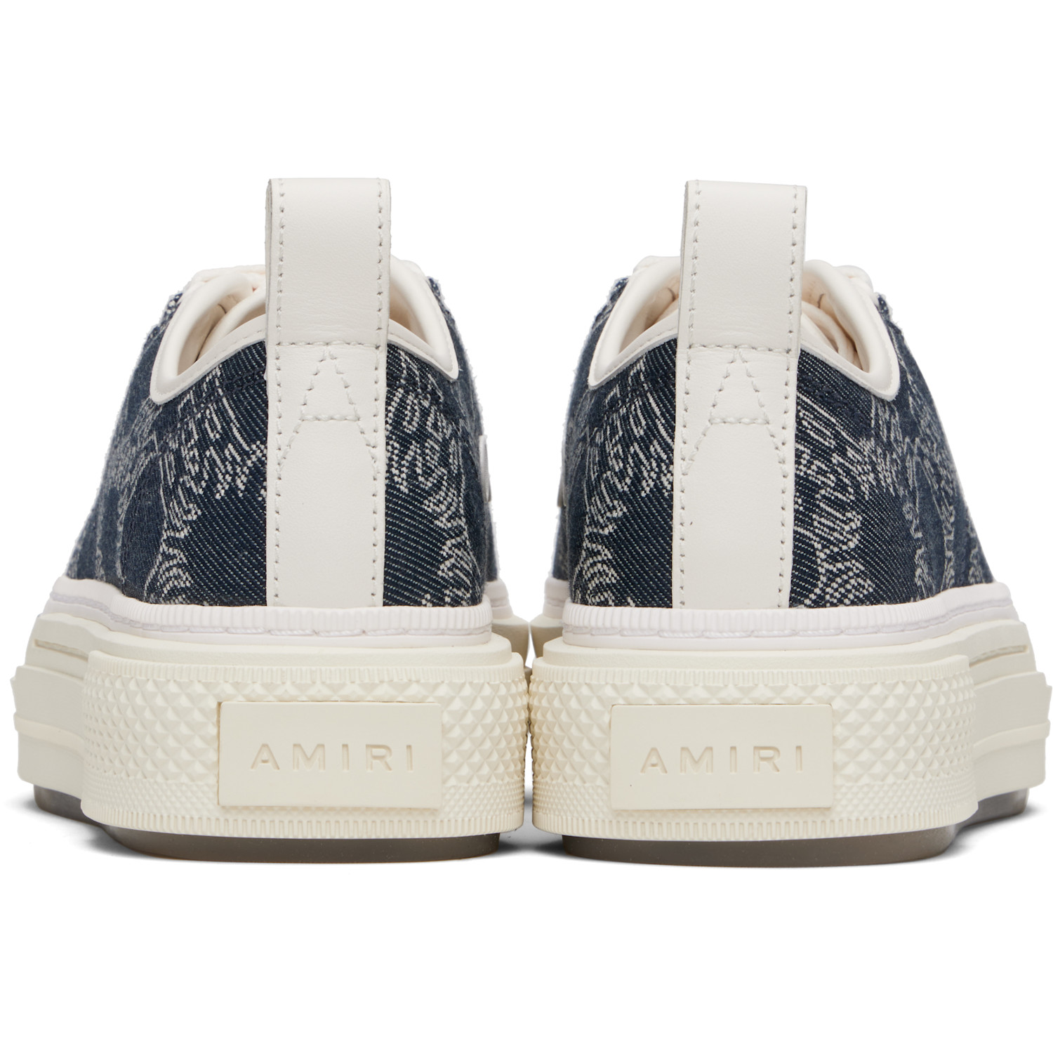  Amiri Navy & White Ma Quad Denim Court Low Sneakers 