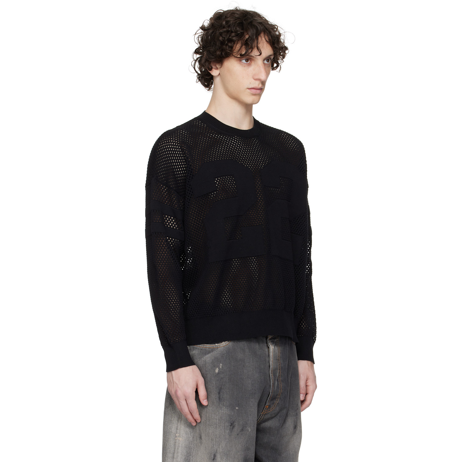  Amiri Black '22' Crew Sweater 