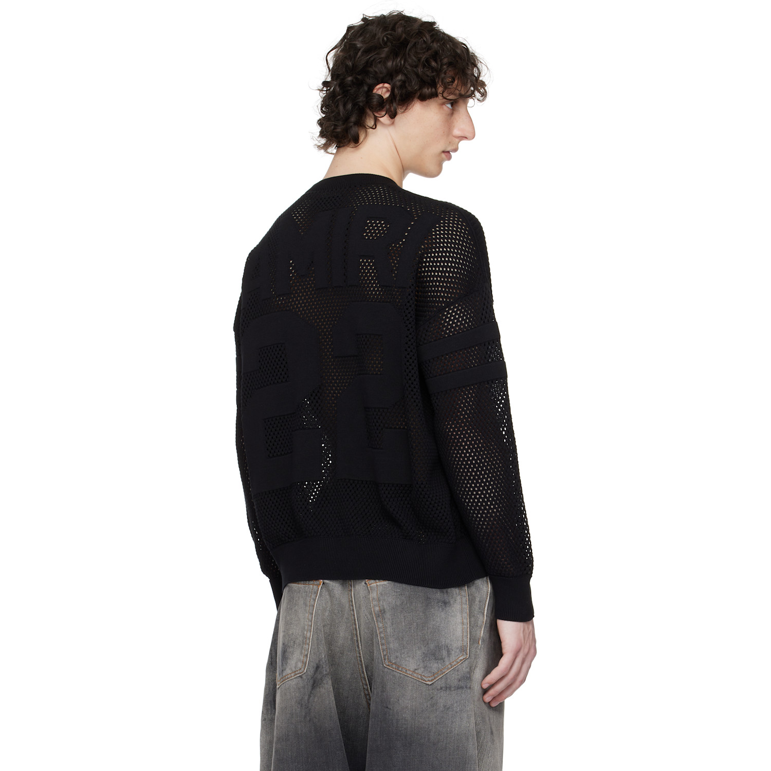 Amiri Black '22' Crew Sweater 