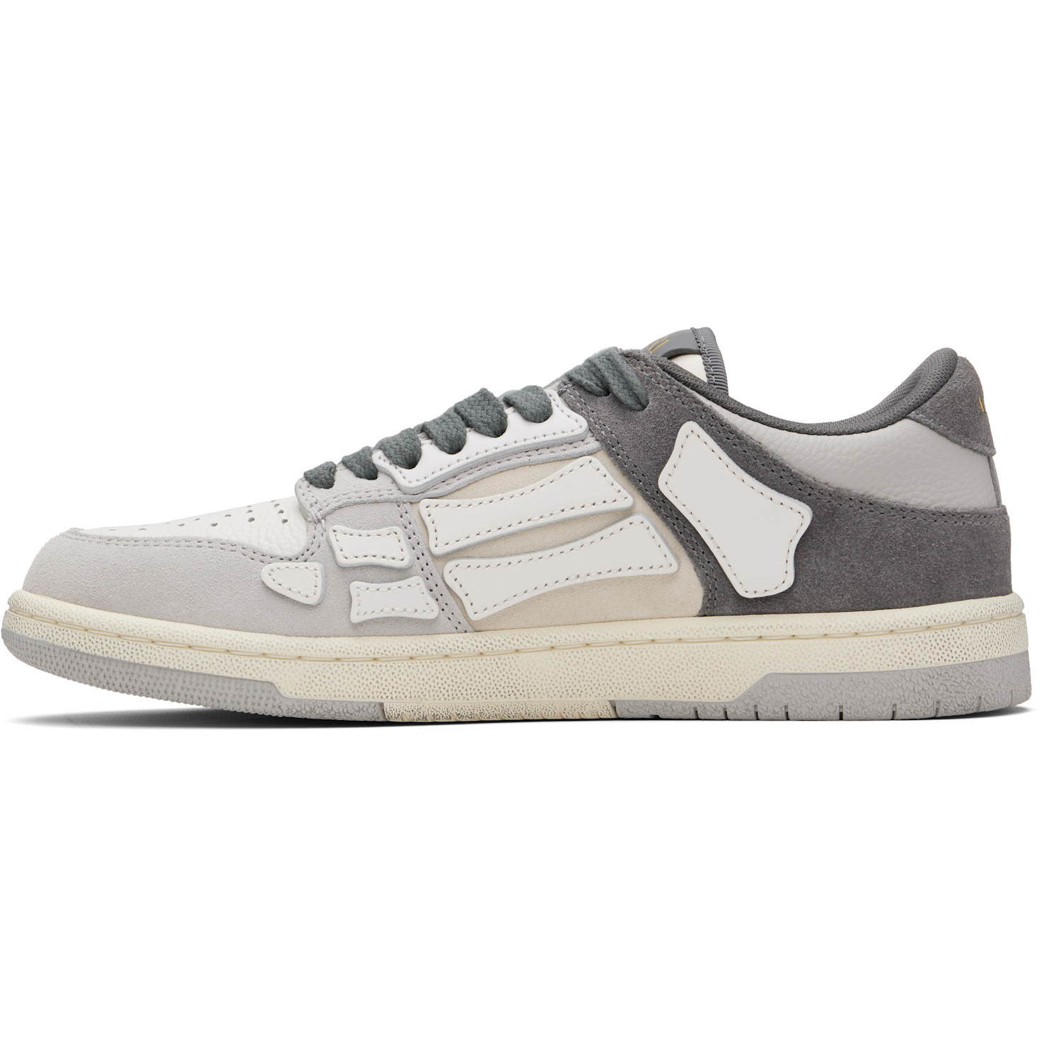  Amiri Gray Distressed Skel Top Low Sneakers 
