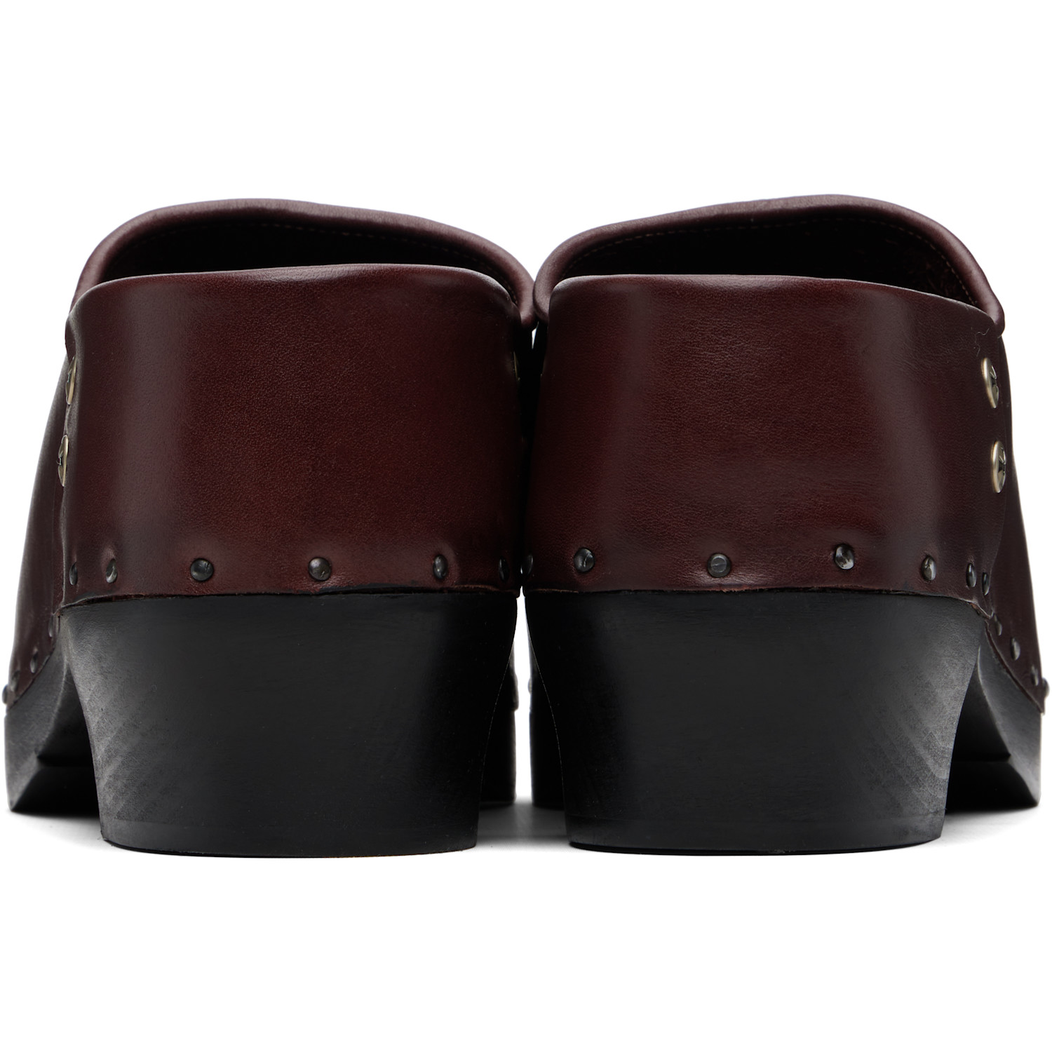  Enfants Riches Déprimés Burgundy Metal Hardware Clogs 