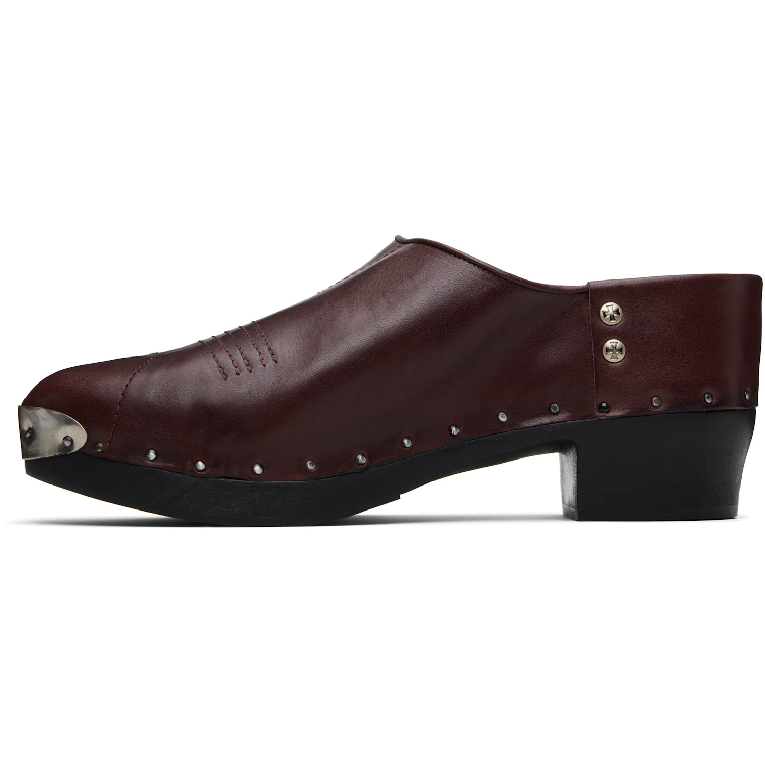  Enfants Riches Déprimés Burgundy Metal Hardware Clogs 