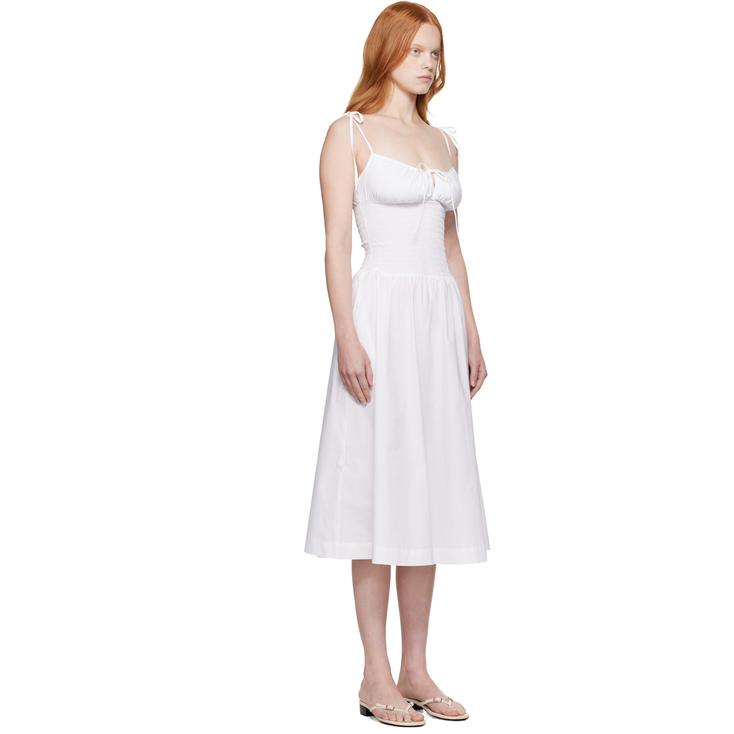  Guizio White Lura Midi Dress 