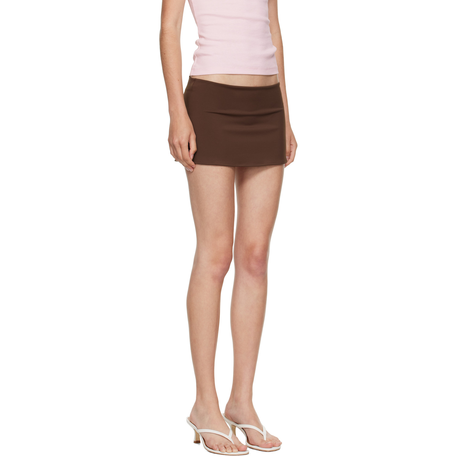  Guizio Ssense Exclusive Brown Micro Stretch Miniskirt 