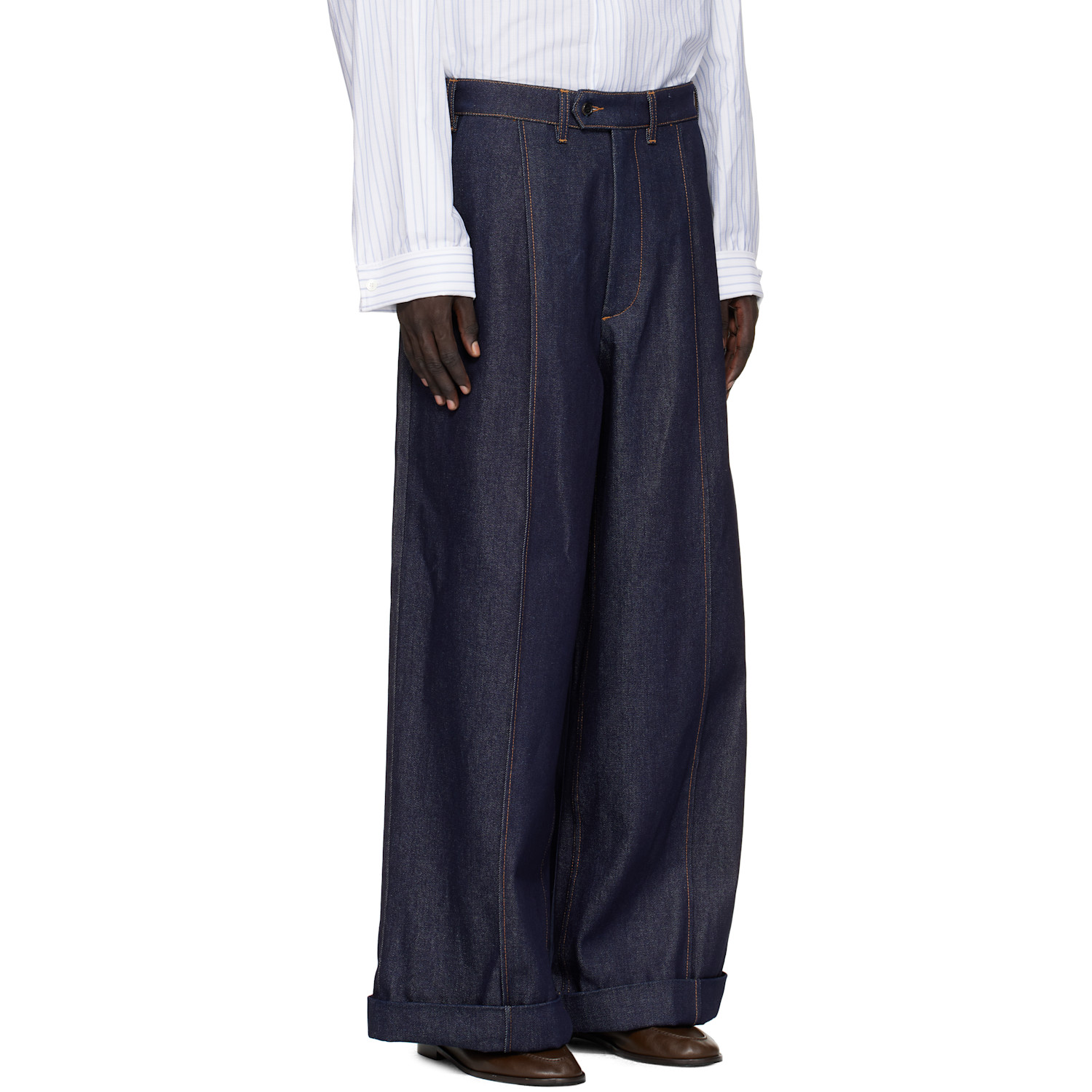  Hed Mayner Navy Wide Jeans 