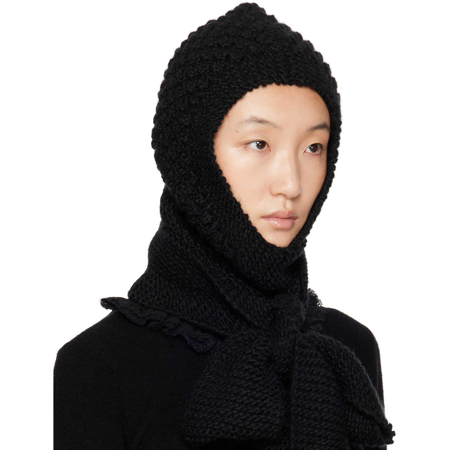  Shushu/tong Ssense Exclusive Black Bowknot Knit Hood 