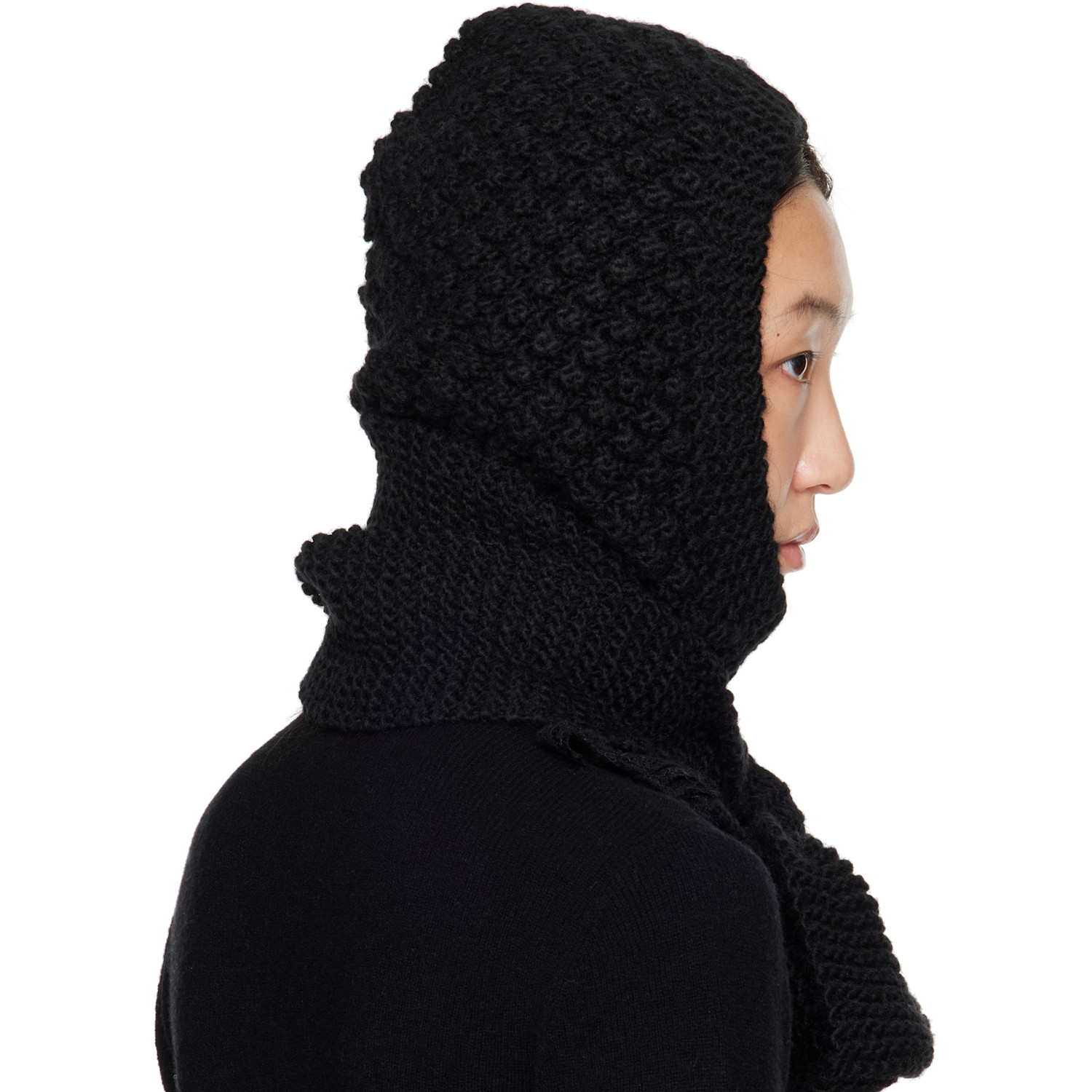  Shushu/tong Ssense Exclusive Black Bowknot Knit Hood 