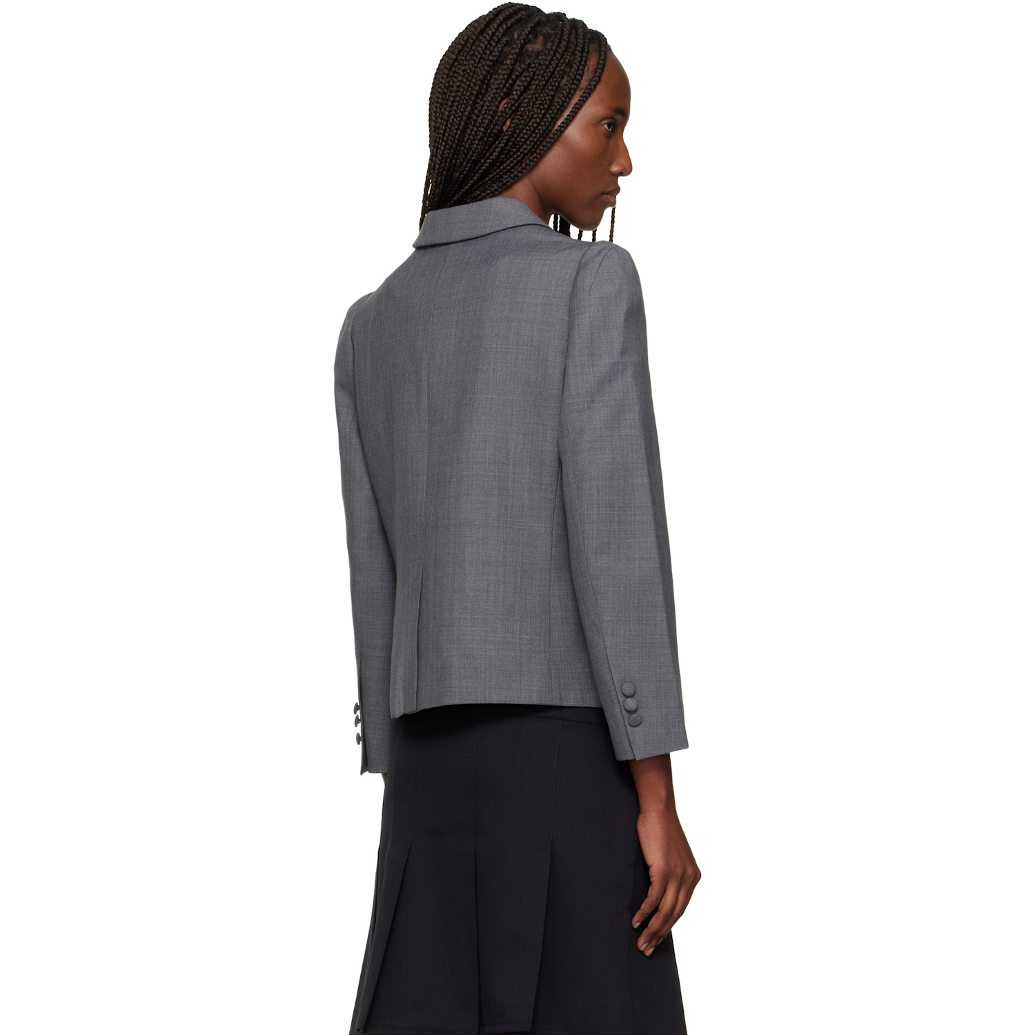  Shushu/tong Gray Lapel Short Blazer 