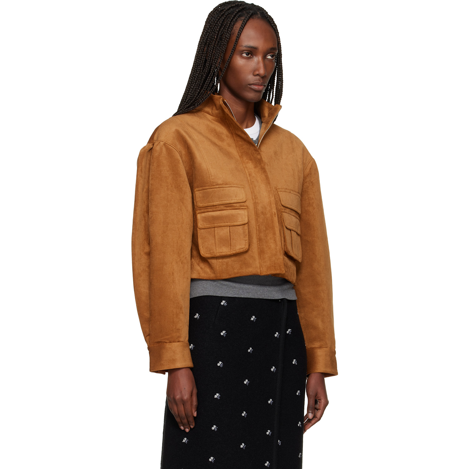  Shushu/tong Tan 3d Pocket Wide-sleeve Jacket 