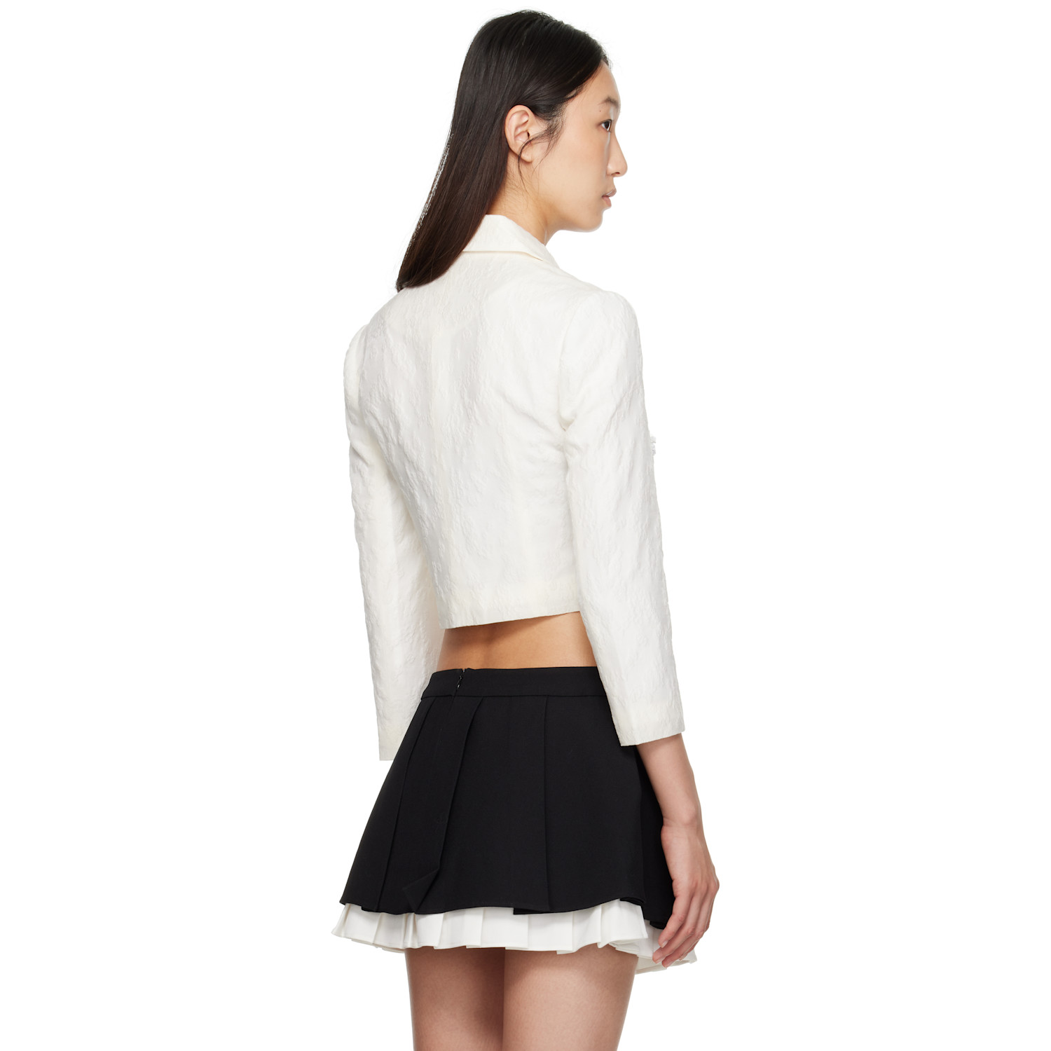  Shushu/tong White Pointed Collar Short Jacket 