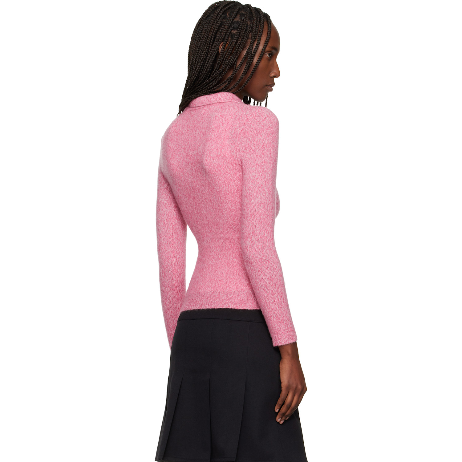  Shushu/tong Pink Lapel Fitted Cardigan 