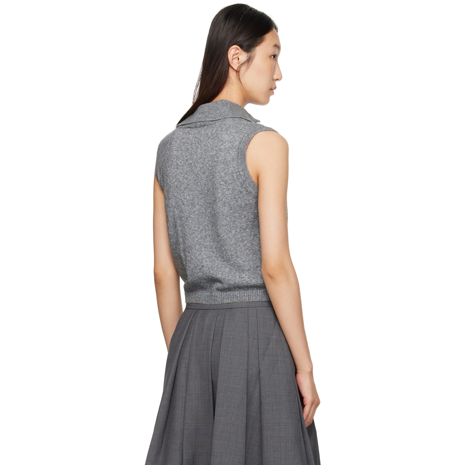  Shushu/tong Gray Sleeveless Cardigan 