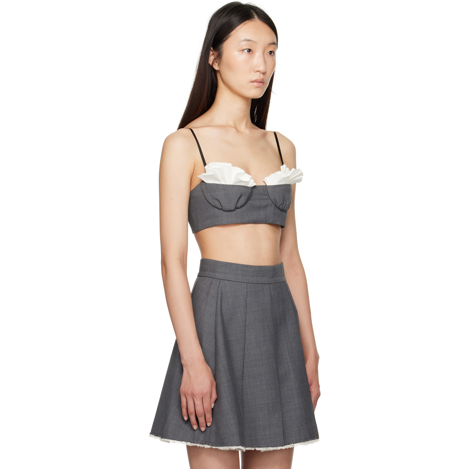  Shushu/tong Gray Spaghetti Strap Bralette Top 