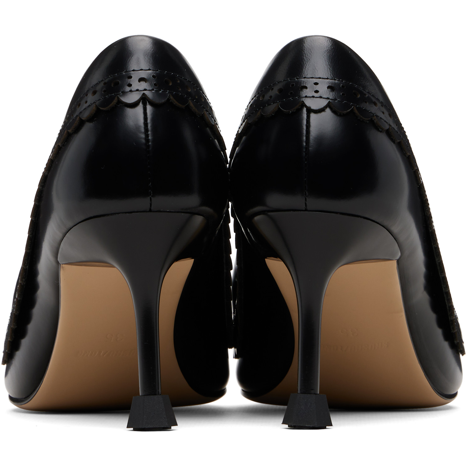  Shushu/tong Black Pointed-toe Lapel Heels 