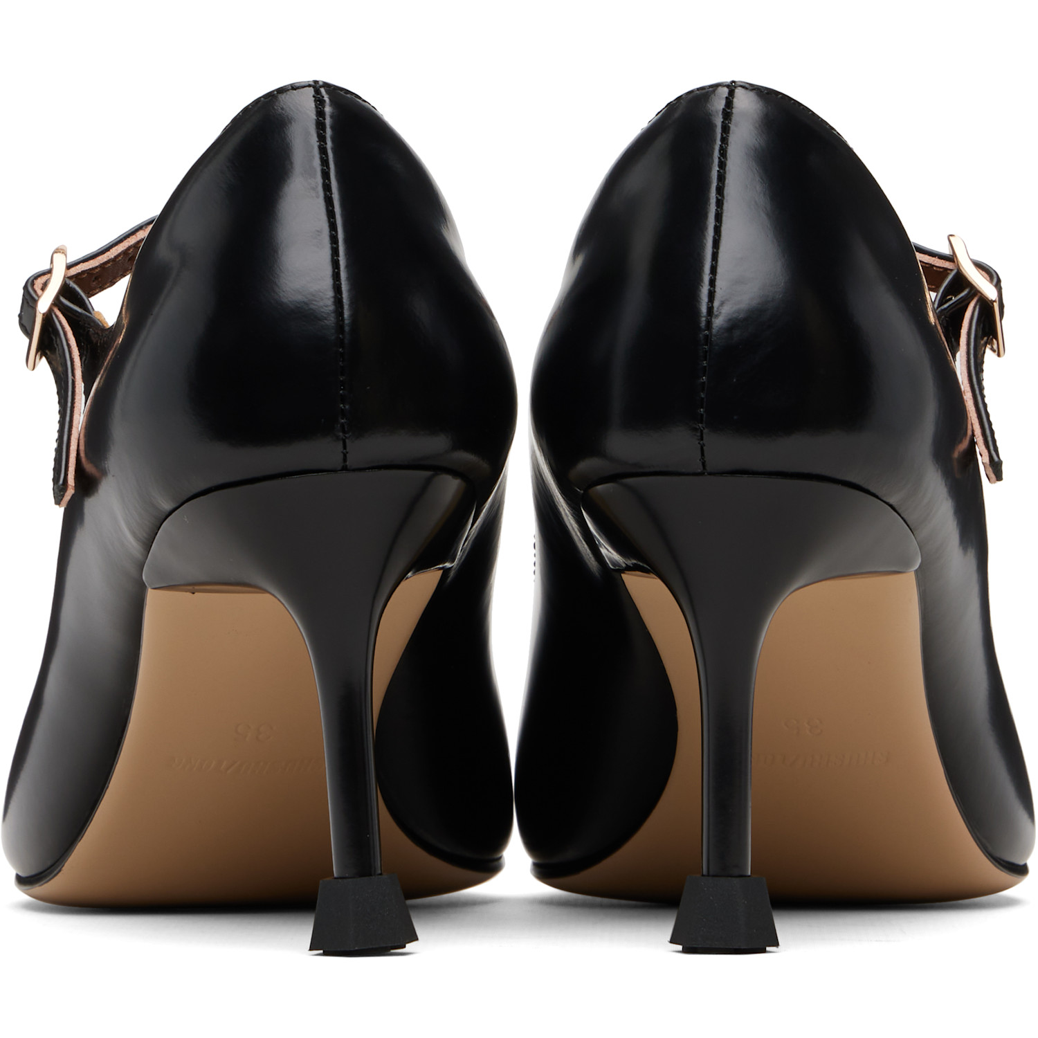  Shushu/tong Black Pointed-toe Mary Jane Heels 