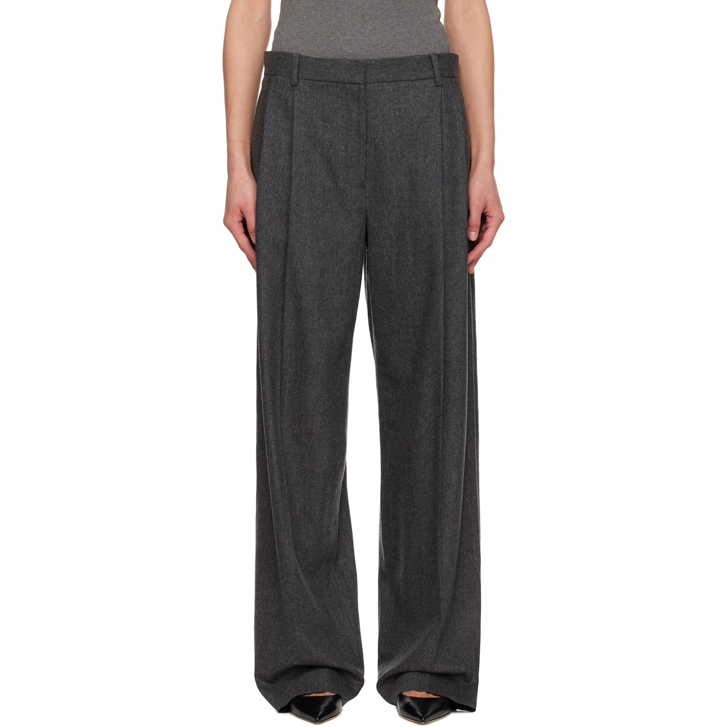 KHAITE Gray August Trousers