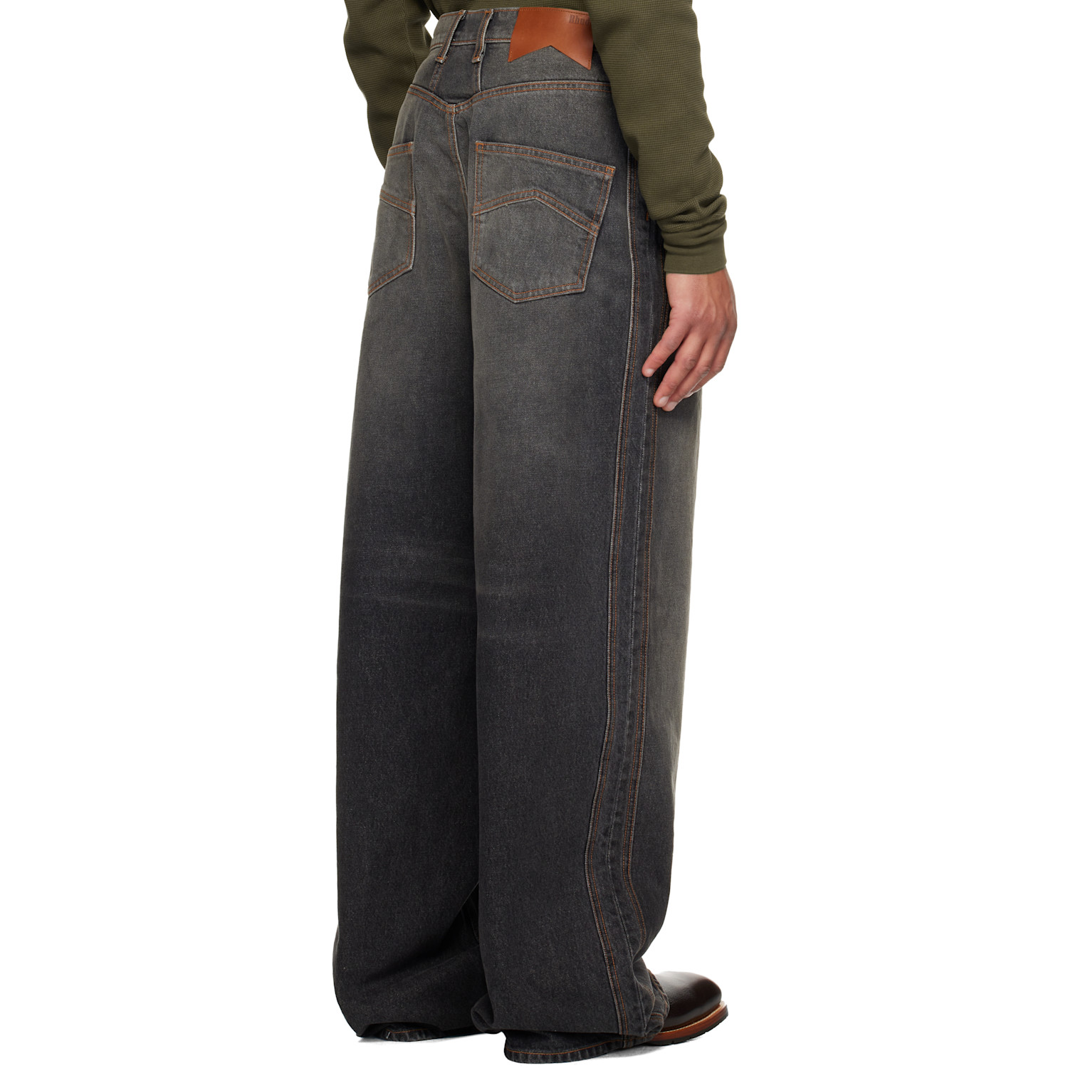  Rhude Gray Wide Leg Traxedo Jeans 