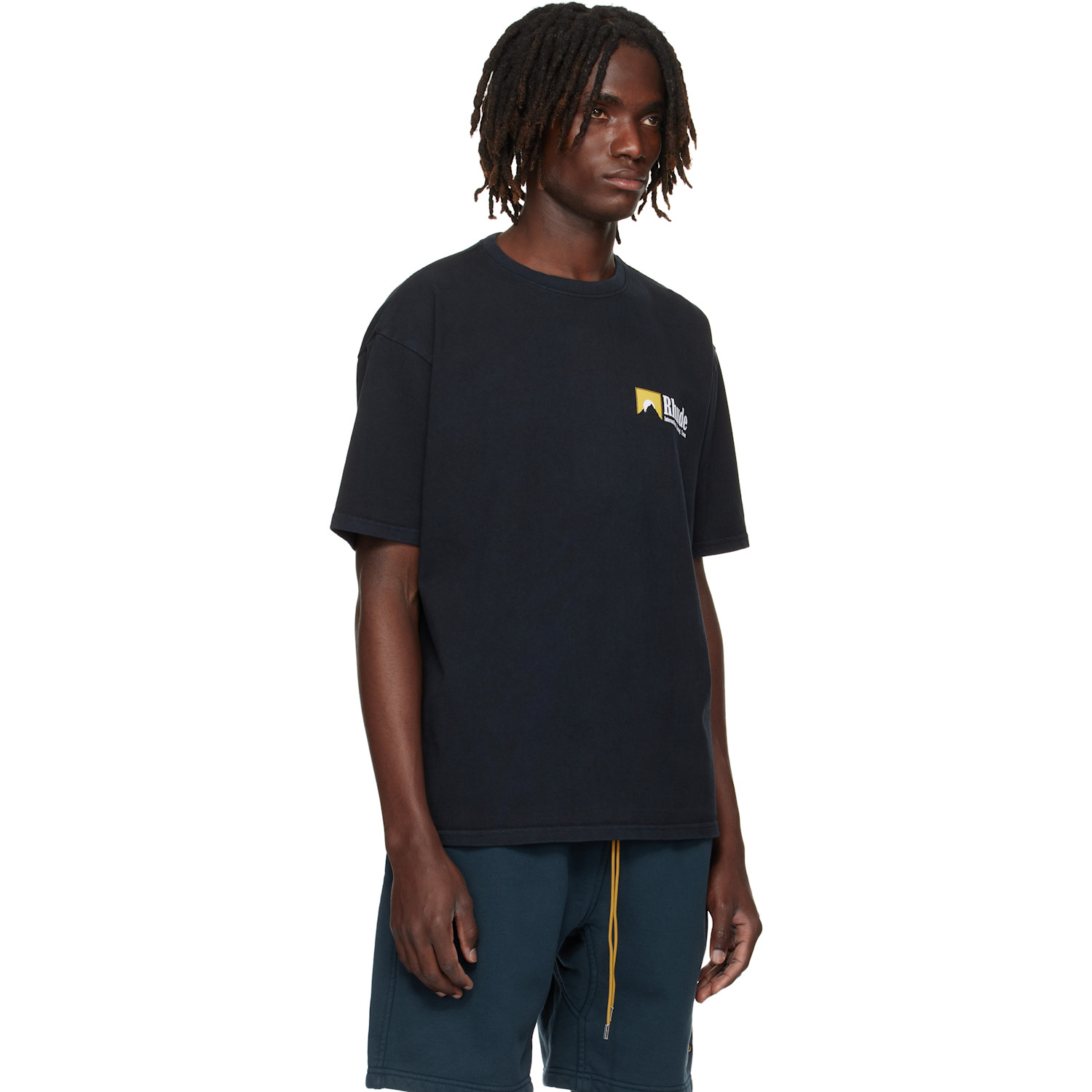  Rhude Black International Racing Logo T-shirt 