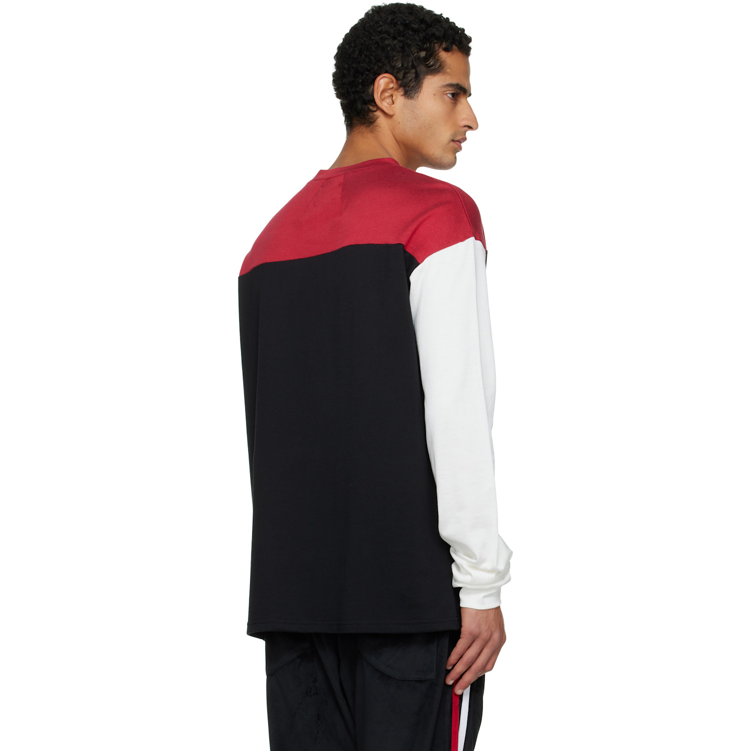 Rhude White & Black Intake Tri-panel Ls T-shirt 