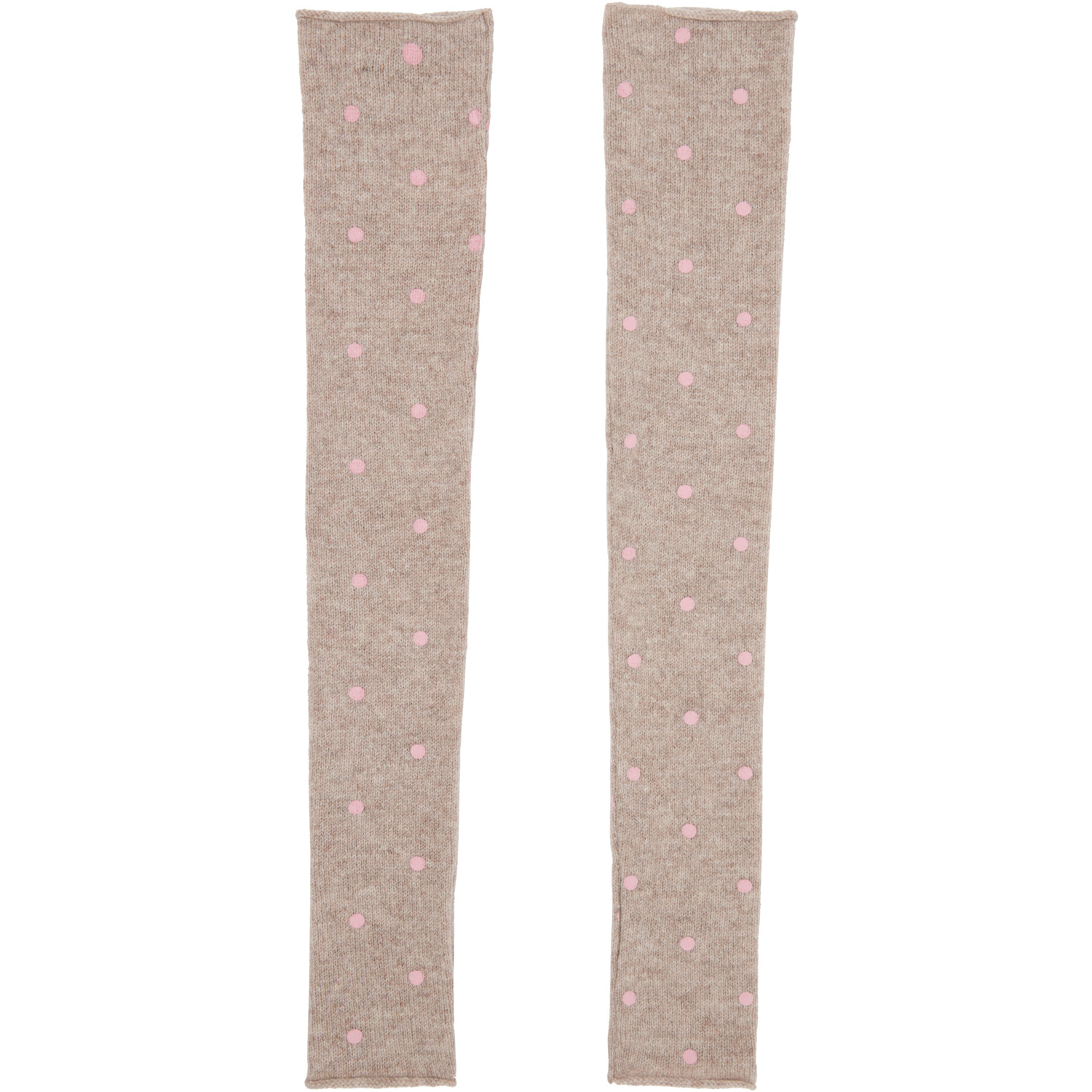  Ashley Williams Beige Knit Arm Warmers 