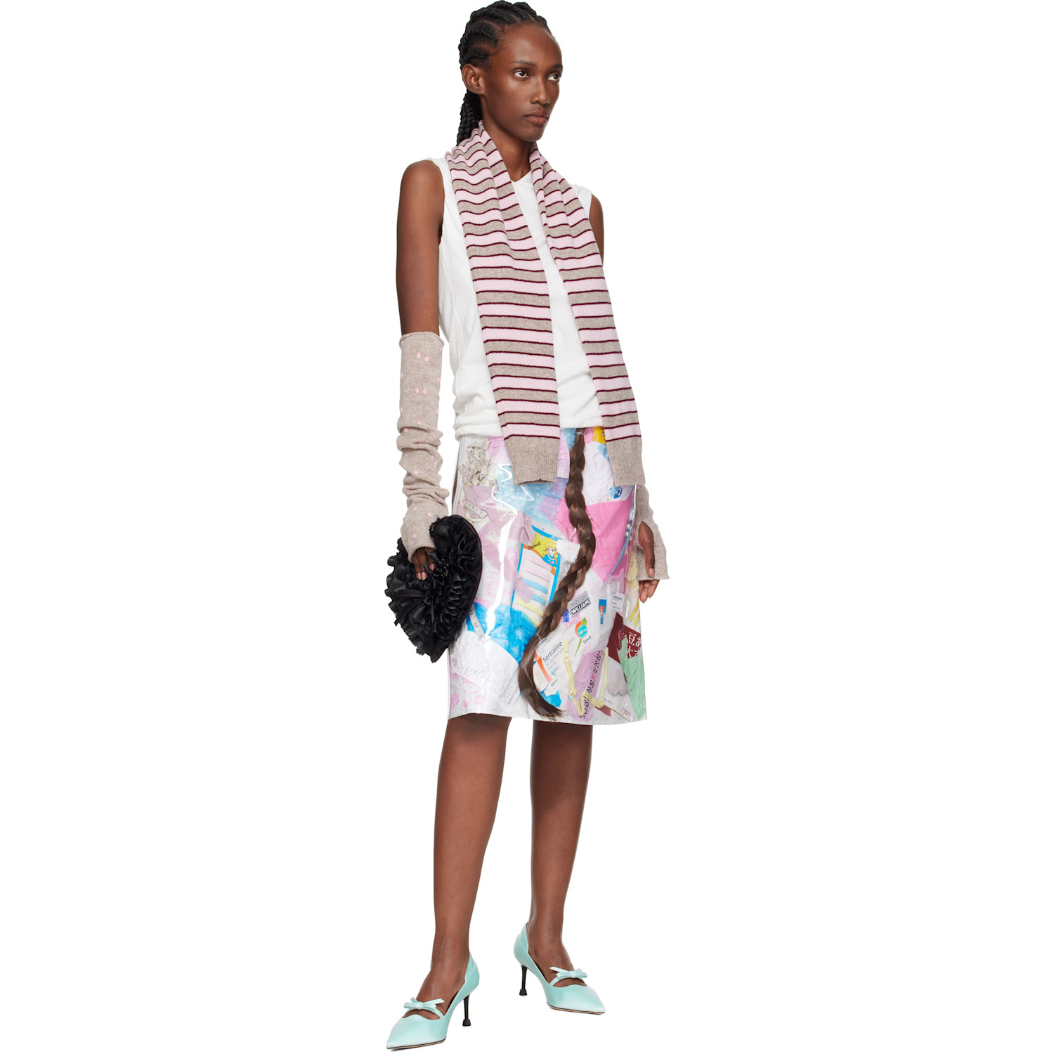  Ashley Williams Beige Knit Arm Warmers 