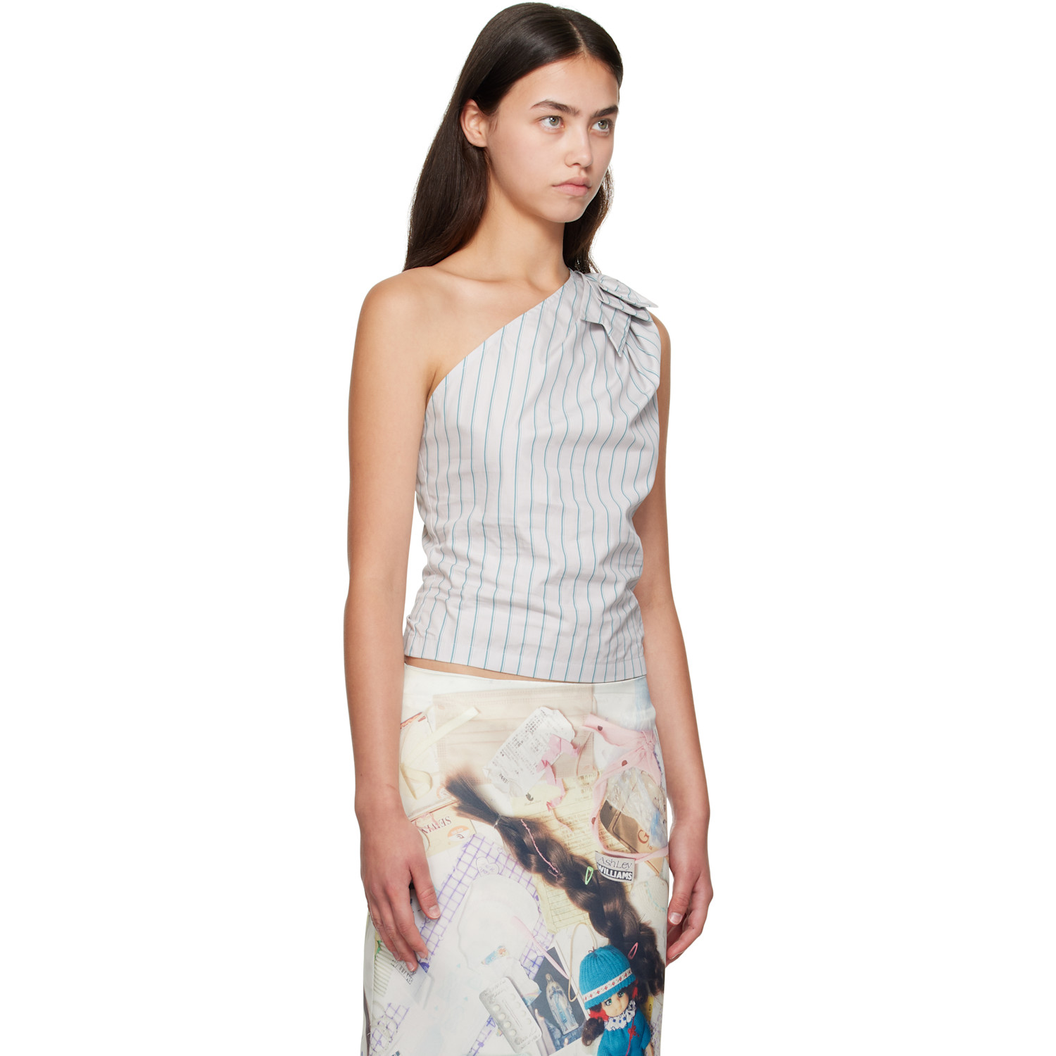  Ashley Williams Gray Bow Top 