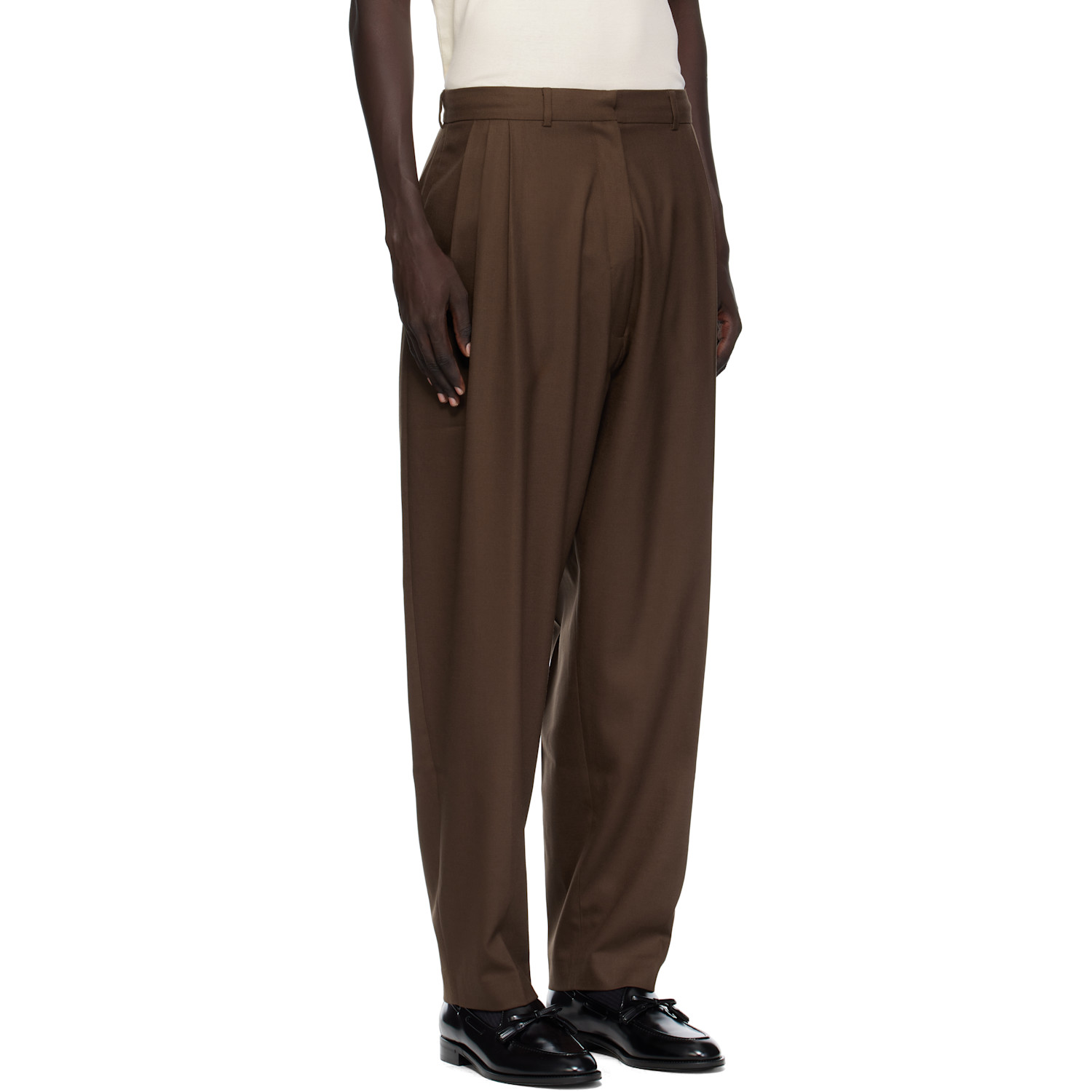  Ashley Williams Brown Peg Trousers 