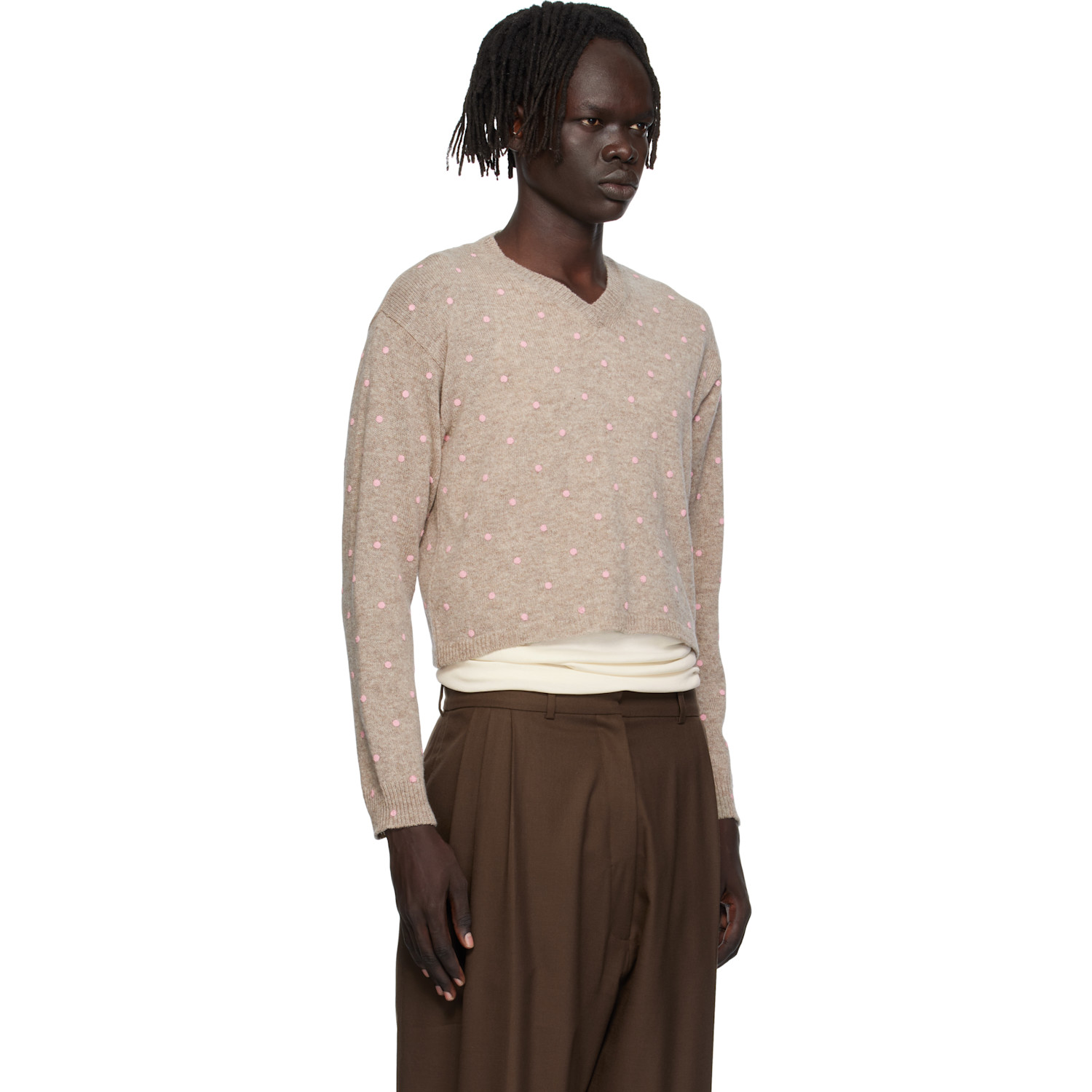  Ashley Williams Beige Molly Knit Sweater 