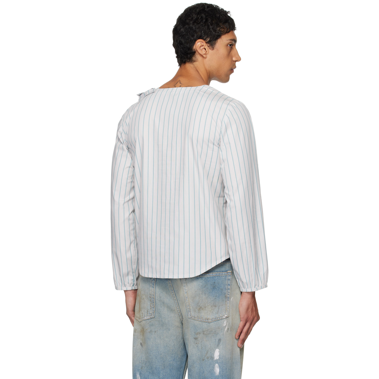  Ashley Williams Green Stripe Bow Shirt 