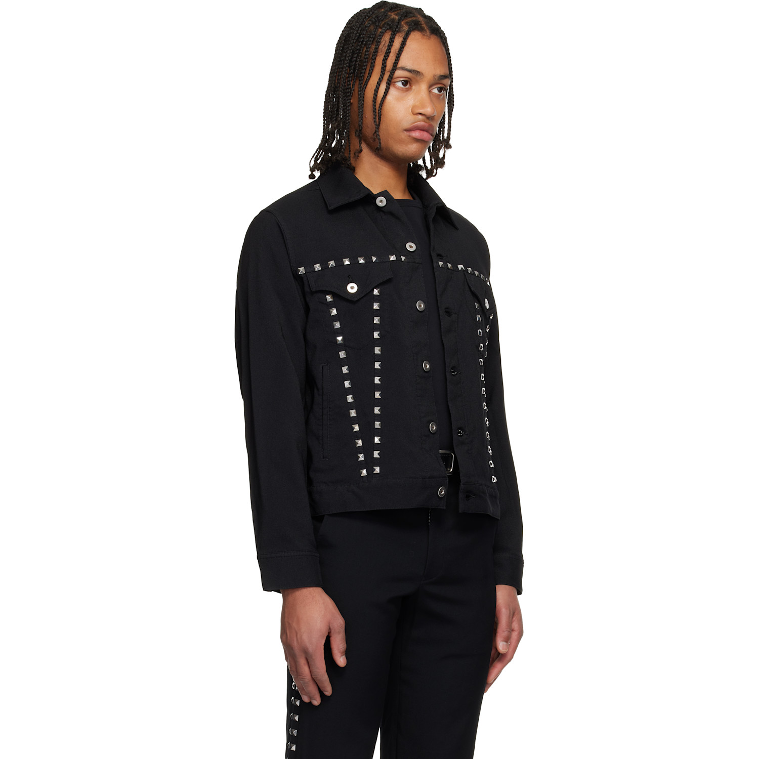  Black Comme Des Garçons Black Studded Jacket 