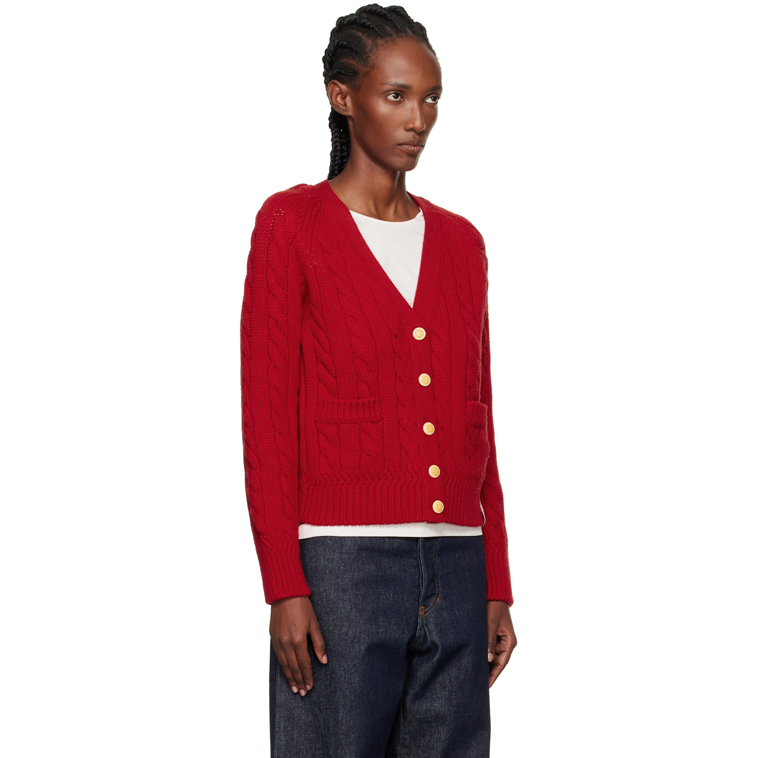  Bally Red Wool Cardigan 