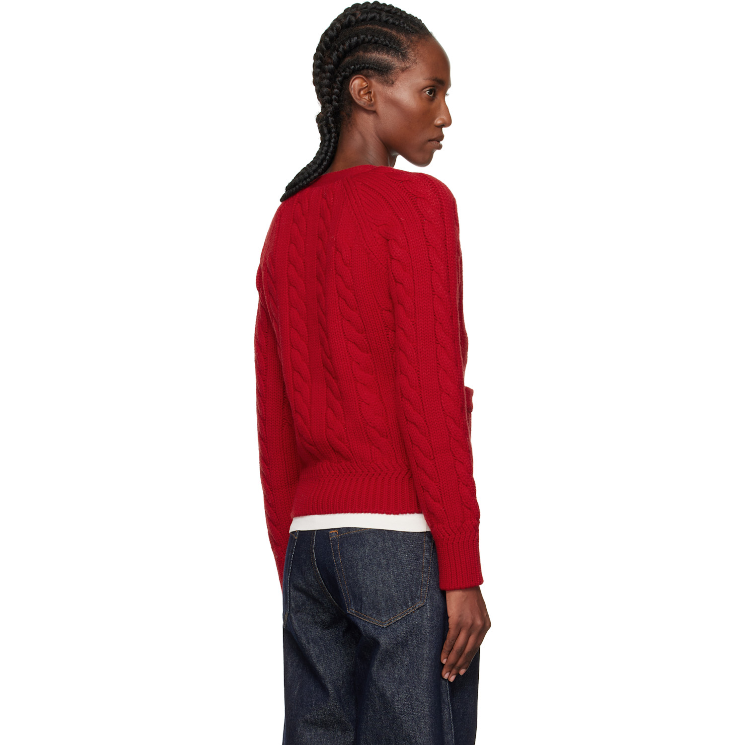  Bally Red Wool Cardigan 