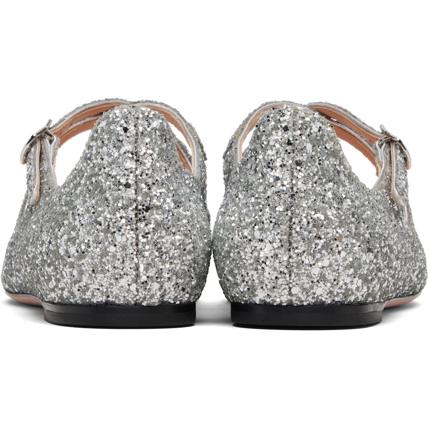  Bally Silver Beliska Ballerina Flats 