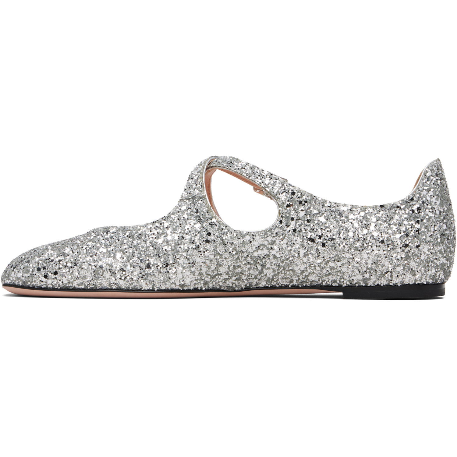  Bally Silver Beliska Ballerina Flats 