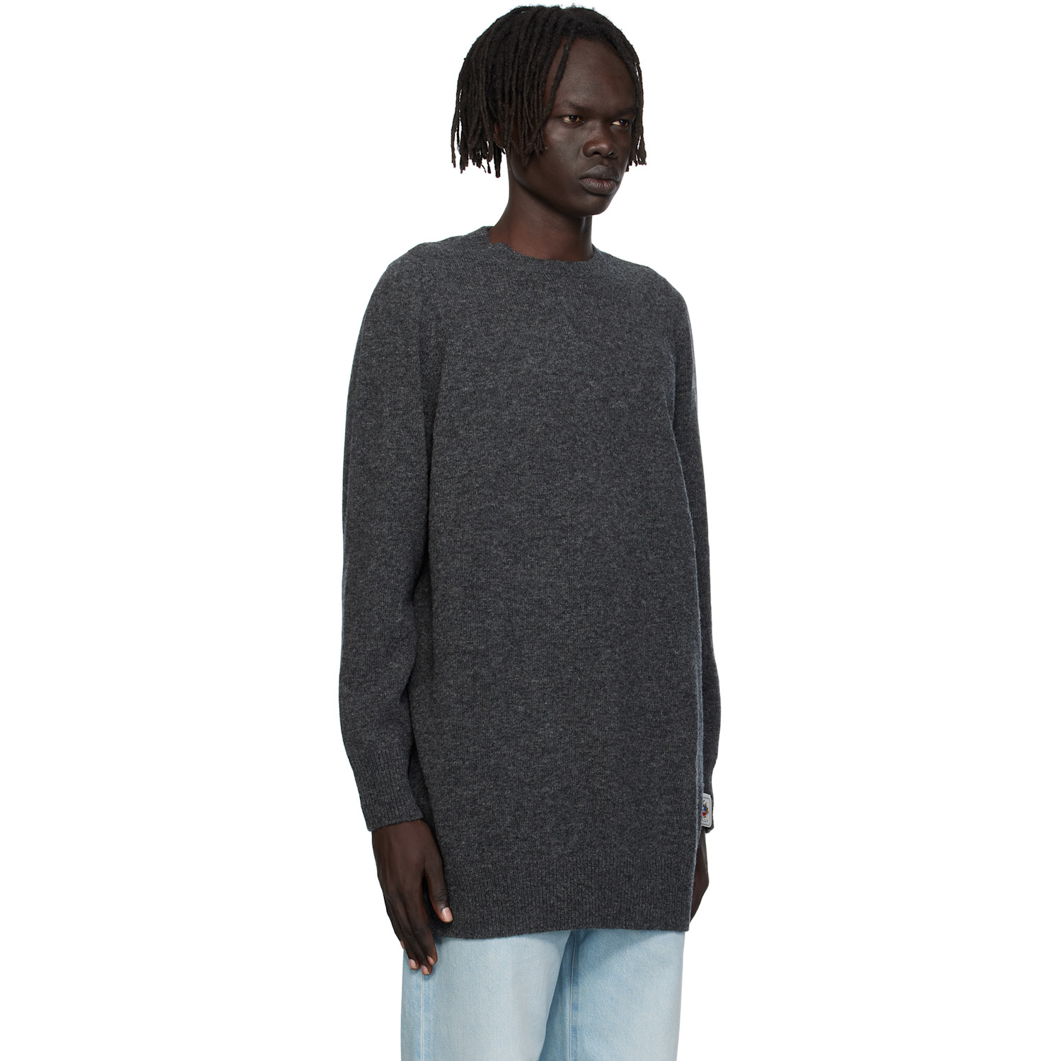  Bally Gray Long Wool Sweater 
