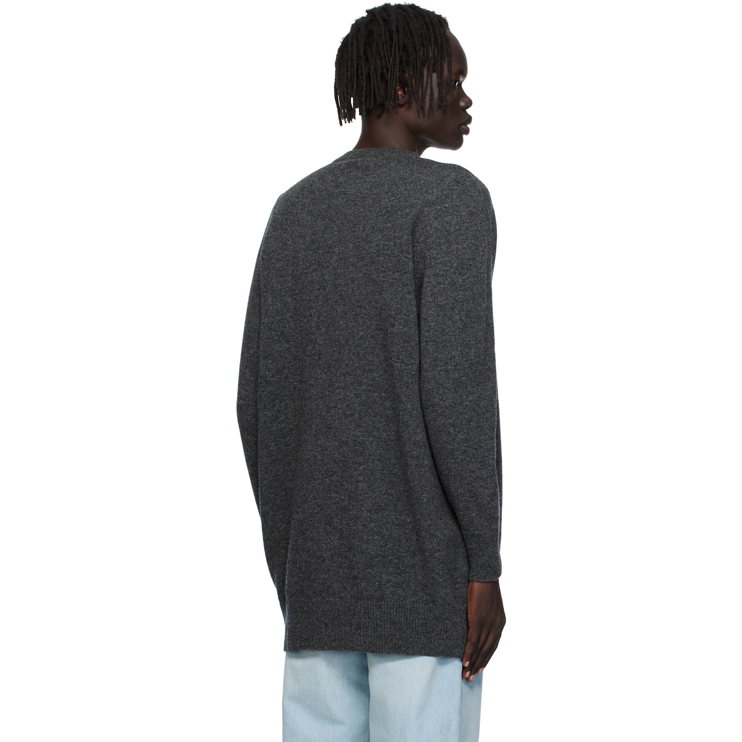  Bally Gray Long Wool Sweater 