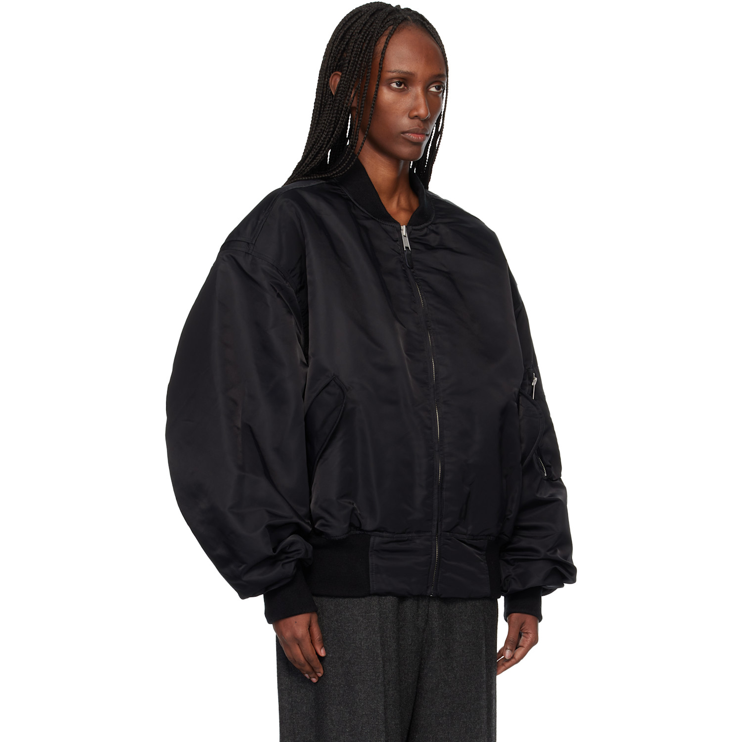  Entire Studios Black Broad Bomber Jacket 