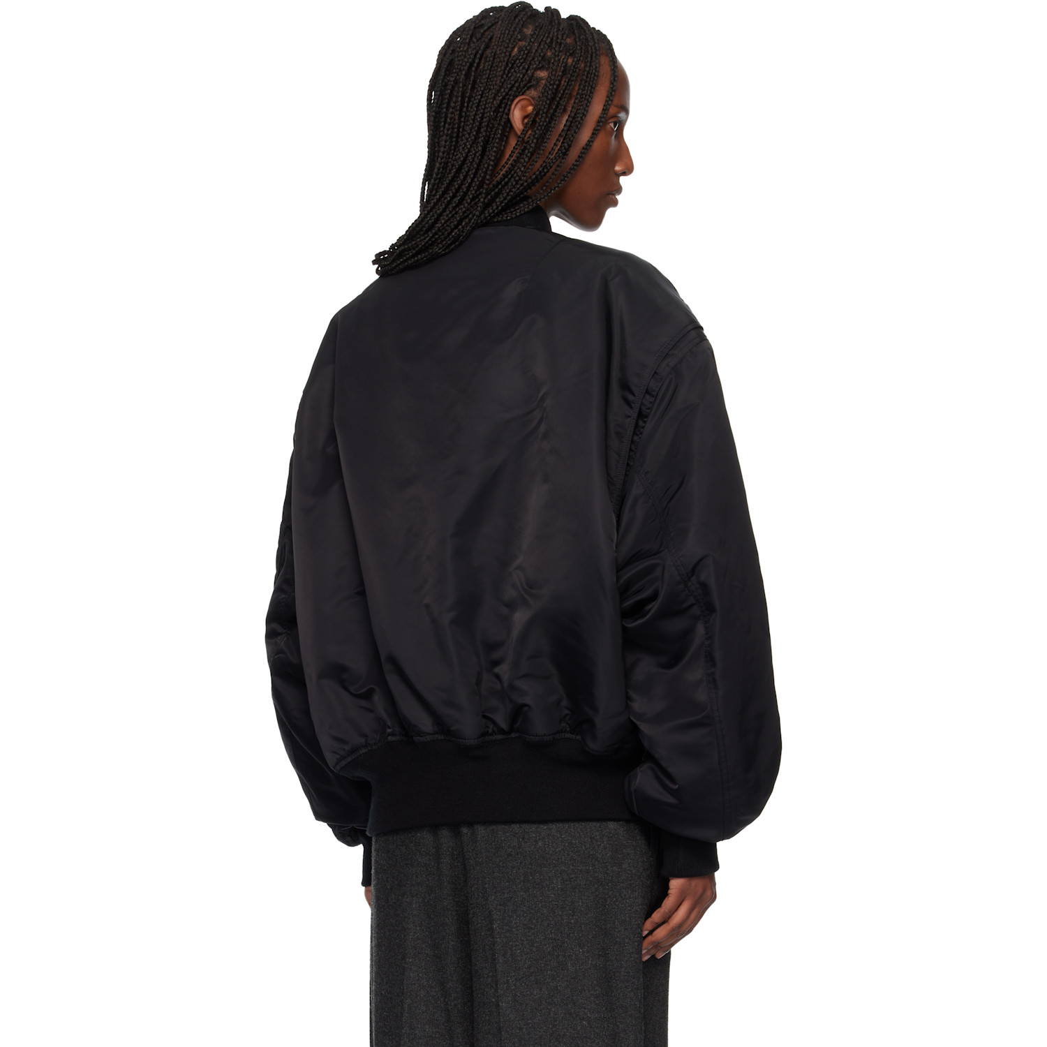  Entire Studios Black Broad Bomber Jacket 