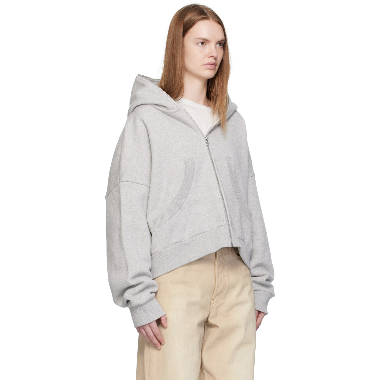  Entire Studios Gray Eternal Zip Hoodie 