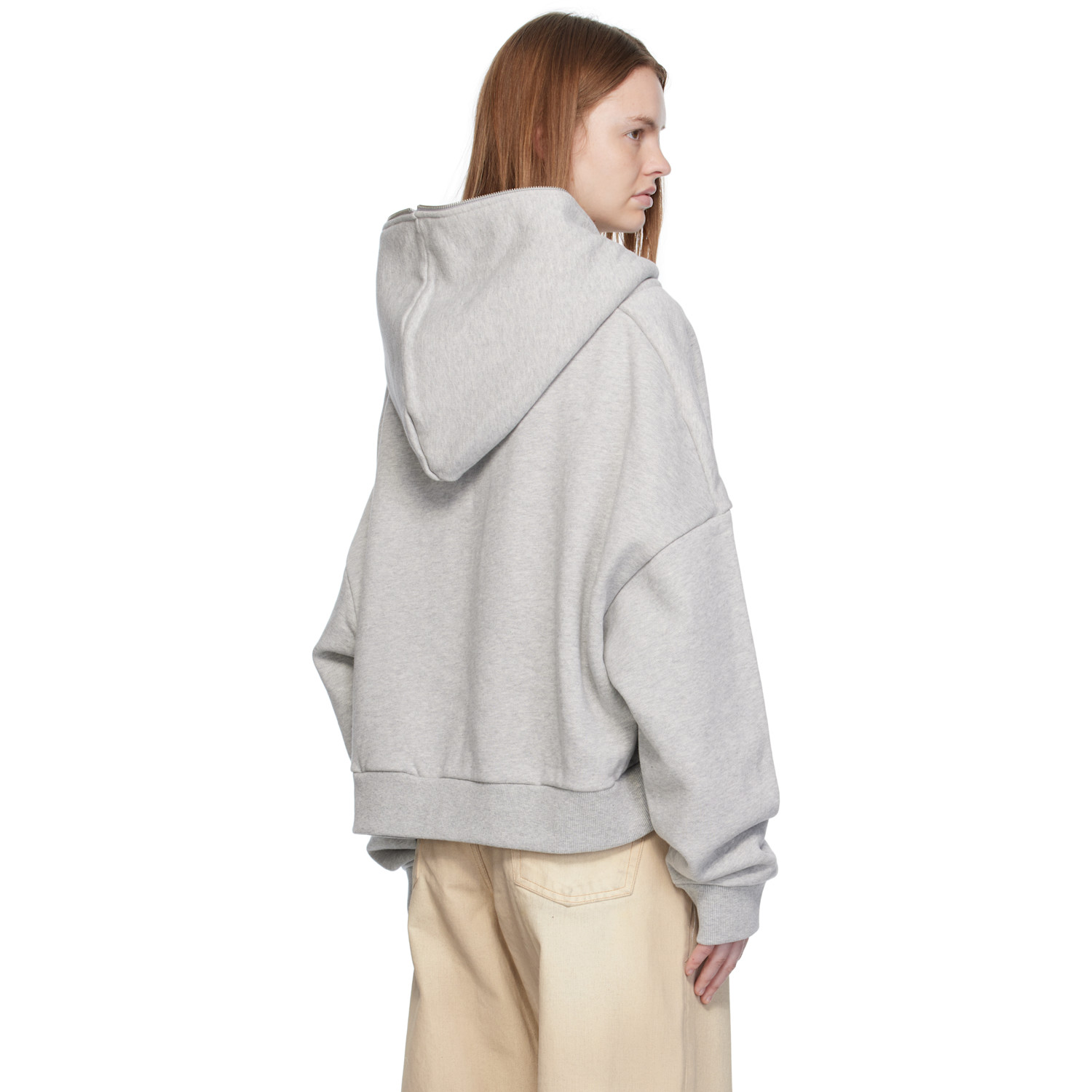  Entire Studios Gray Eternal Zip Hoodie 