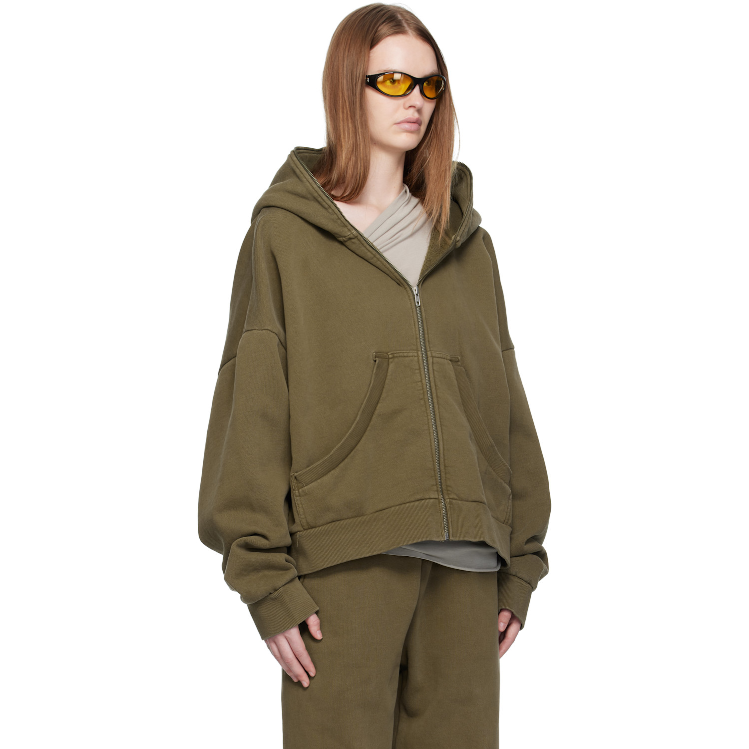  Entire Studios Green Eternal Zip Hoodie 